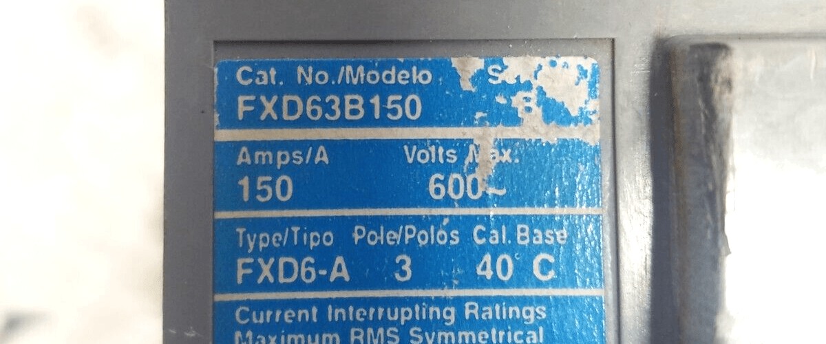 150 Amps, Siemens #FXD63B150, Circuit Breaker, 3-Pole, 600 Volts, Bolt-On - Image 3