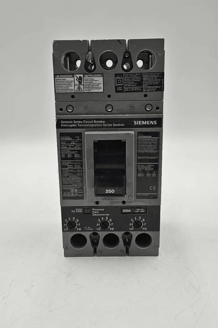 250 Amps, Siemens #HFXD63B250, Circuit Breaker, 3-Pole, 600 Volts - Image 1