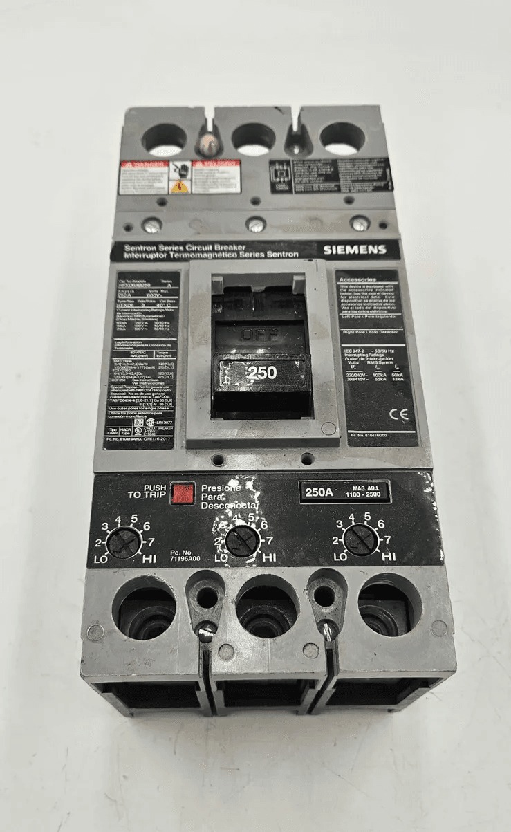 250 Amps, Siemens #HFXD63B250, Circuit Breaker, 3-Pole, 600 Volts - Image 3
