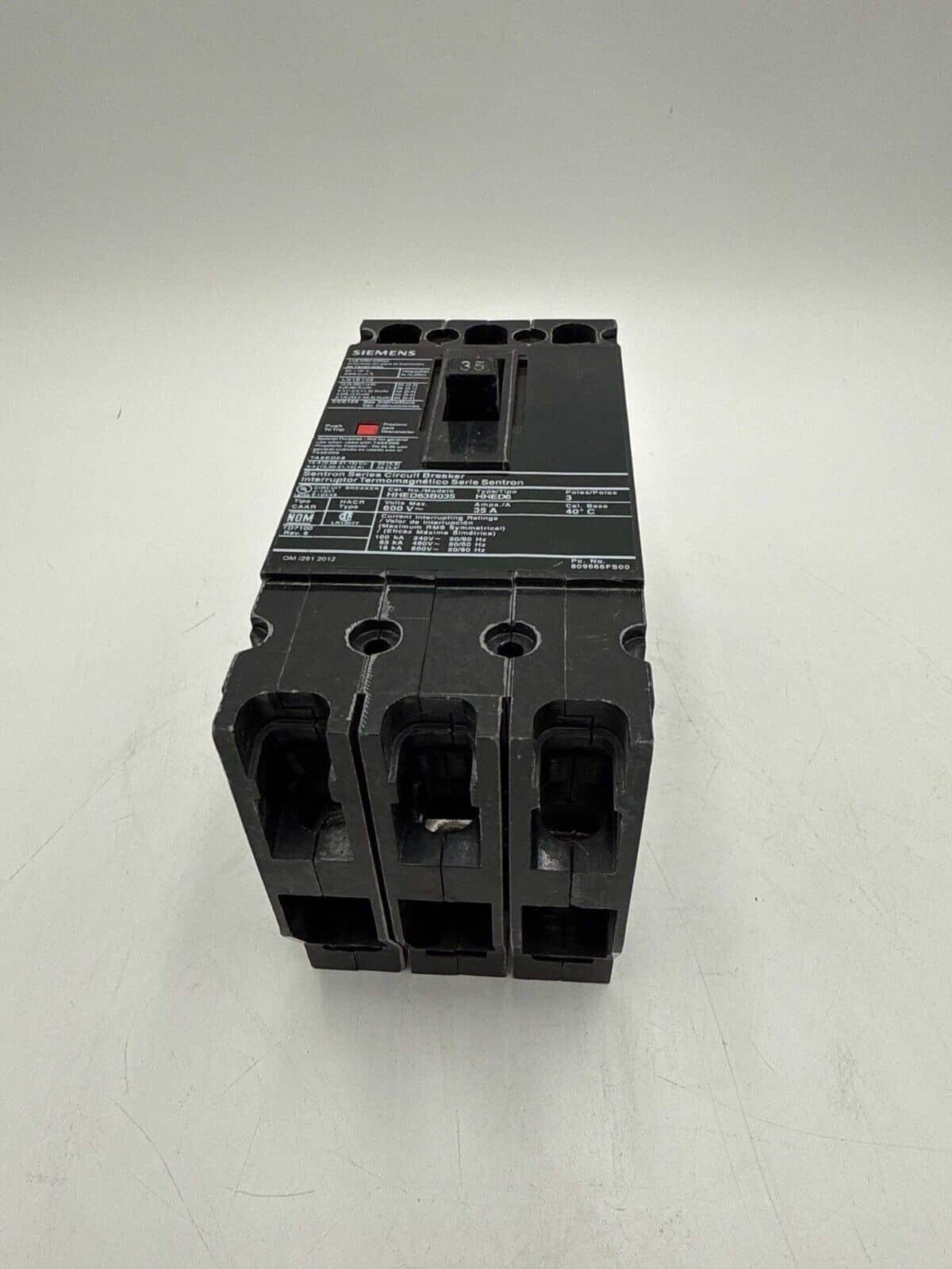 35 Amps, Siemens #HHED63B035, Circuit Breaker, 3-Pole, 600 Volts - Image 3