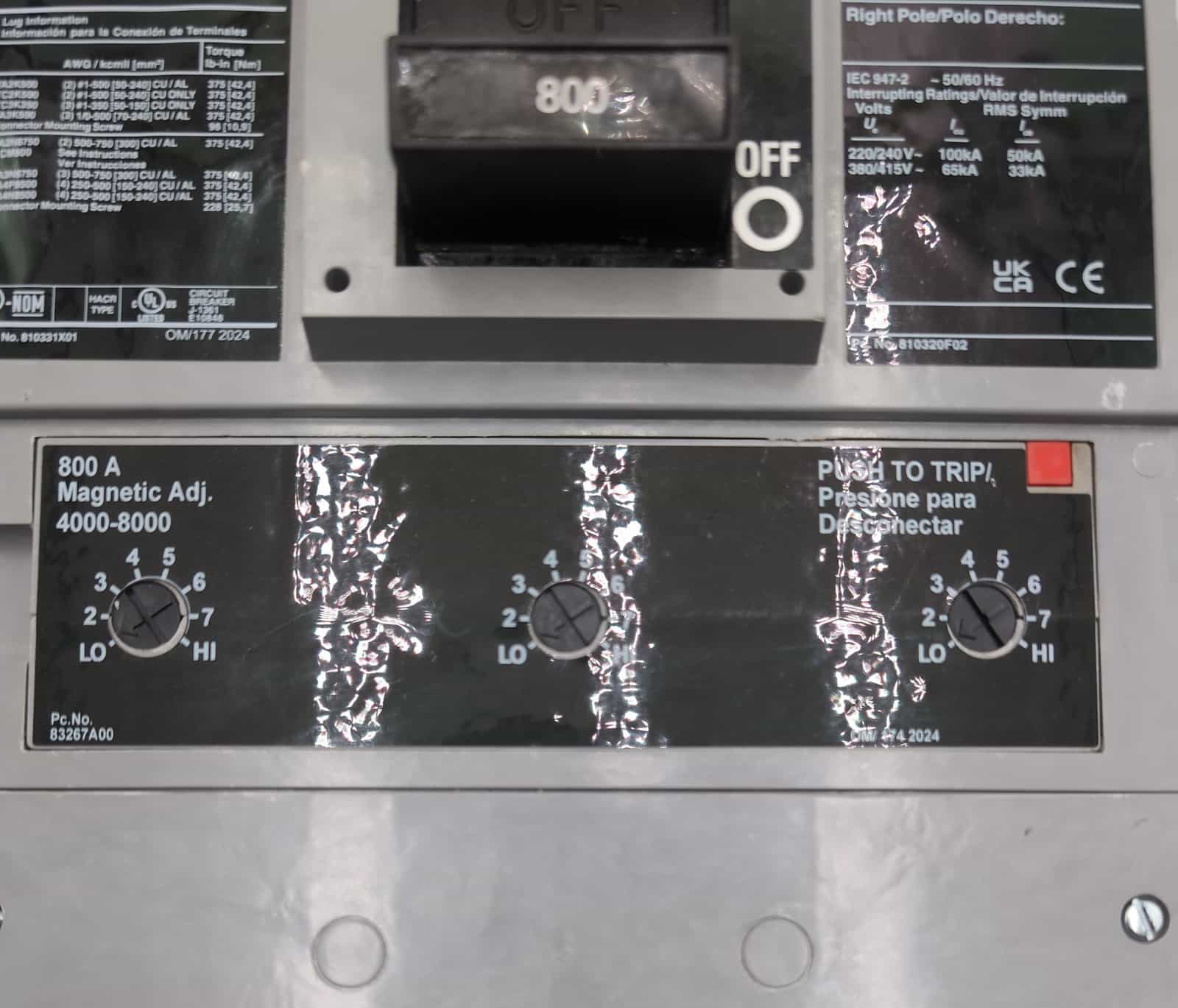 800 Amps, Siemens #HMXD63B800, Sentron Circuit Breaker, 3-Pole, 600 Volts, 65kA - Image 5