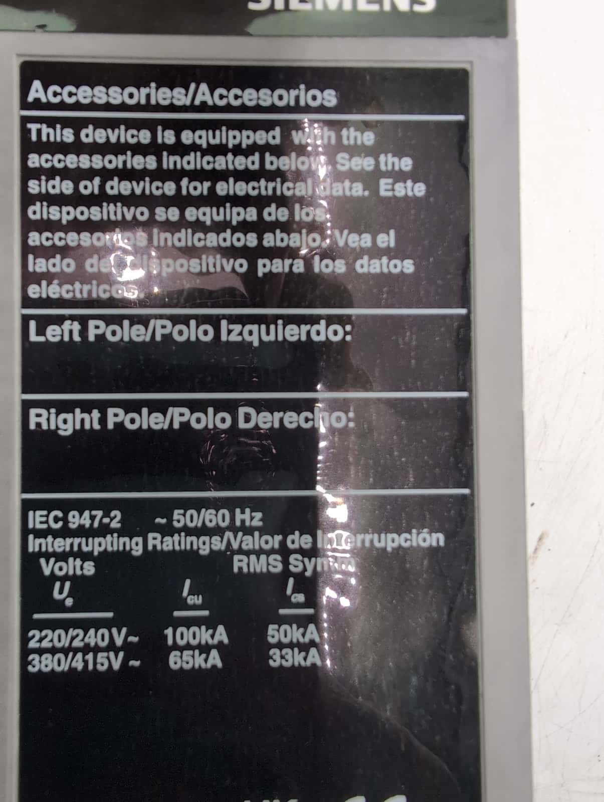800 Amps, Siemens #HMXD63B800, Sentron Circuit Breaker, 3-Pole, 600 Volts, 65kA - Image 7