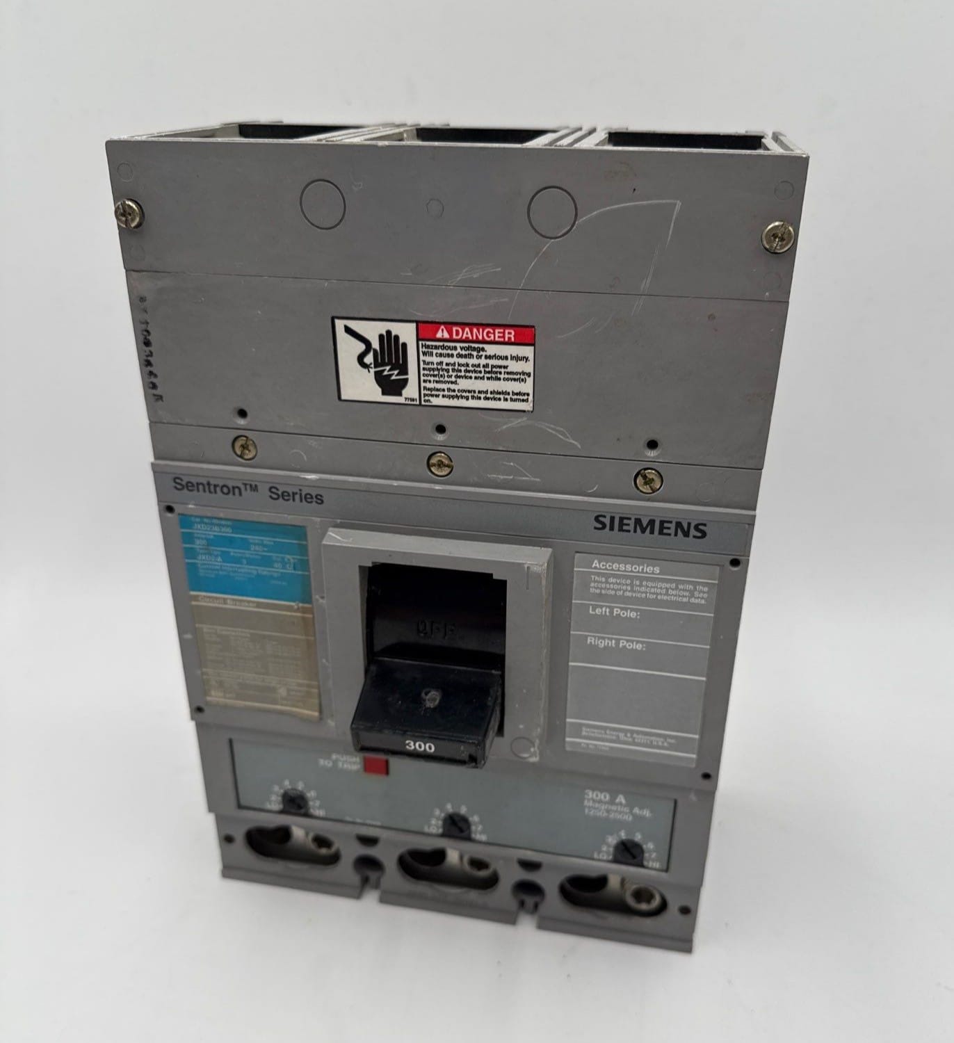 300 Amps, Siemens #JXD23B300, Circuit Breaker, 3-Pole, 240 Volts - Image 1