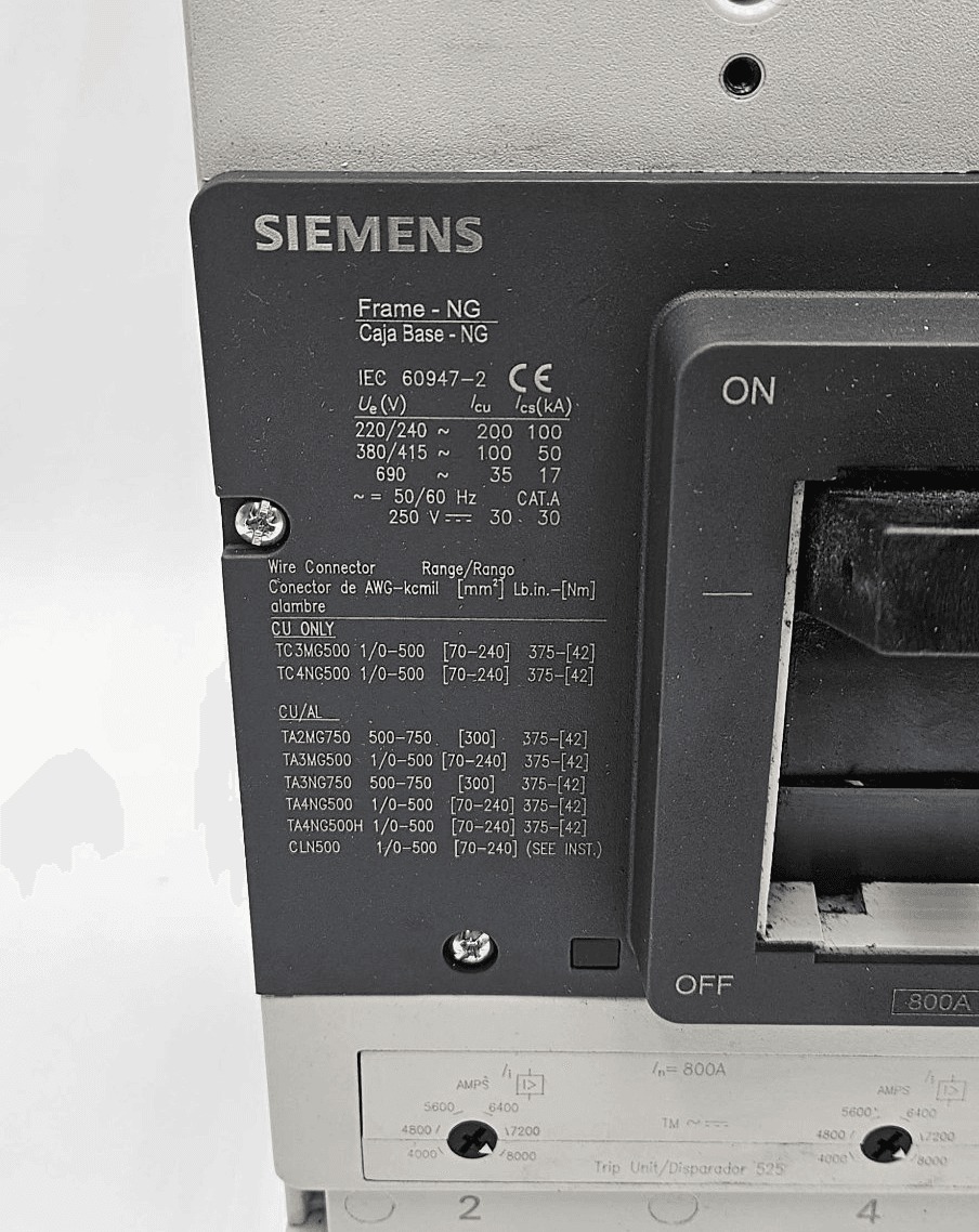 800 Amps, Siemens #LNX3B800, Circuit Breaker, 2-Pole, 600 Volts - Image 2