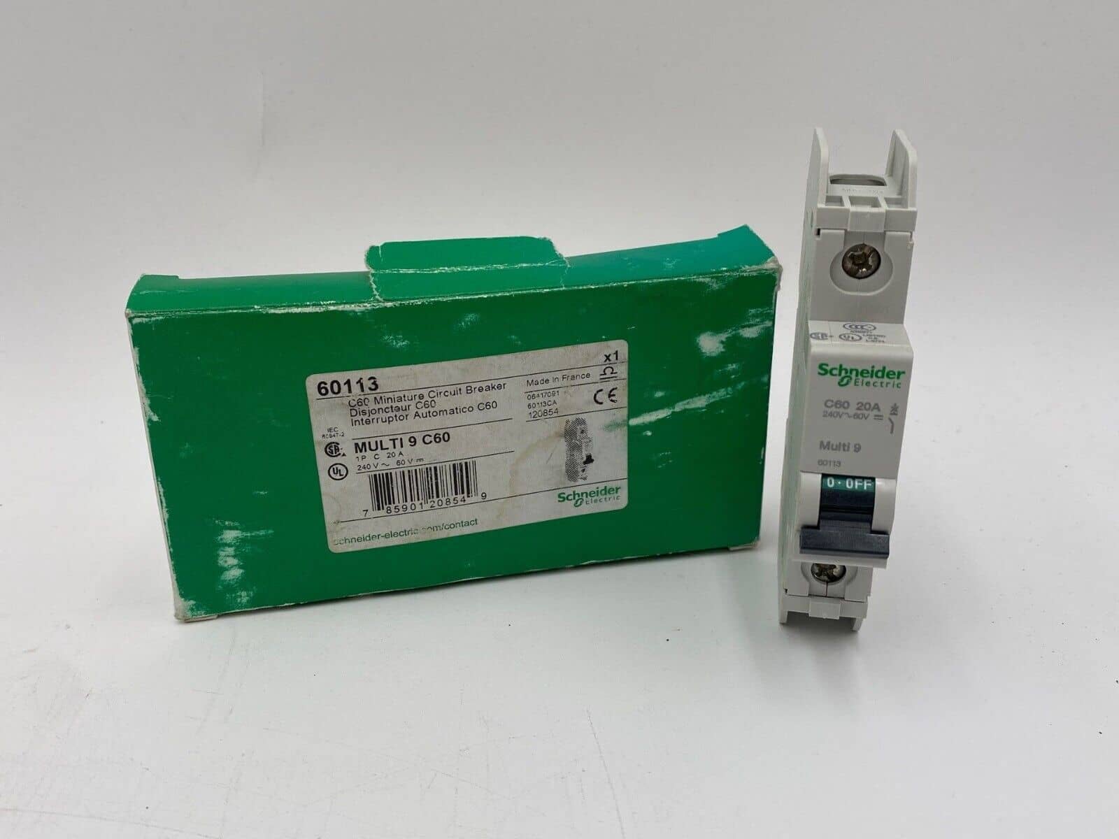 20 Amps, Square D #60113, Circuit Breaker, 1-Pole, 277 Volts, NEW - Image 1