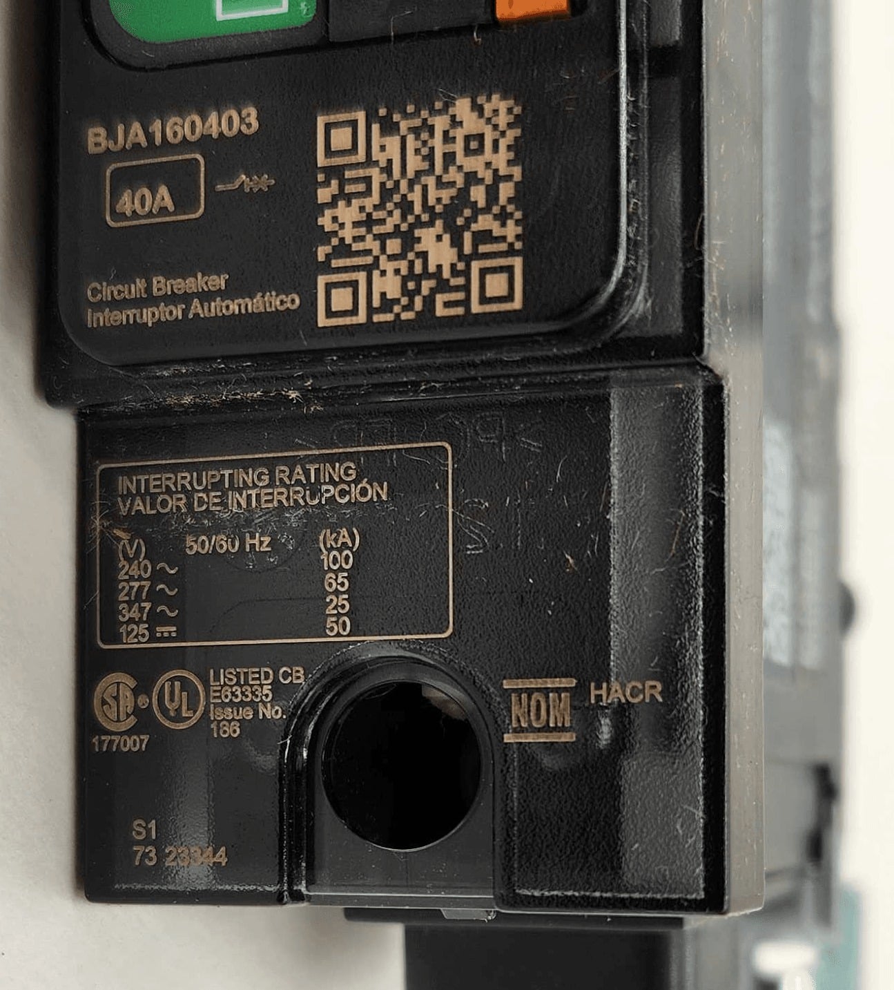40 Amps, Square D #BJA160403, Circuit Breaker, 1-Pole, 277 Volts, NEW - Image 6