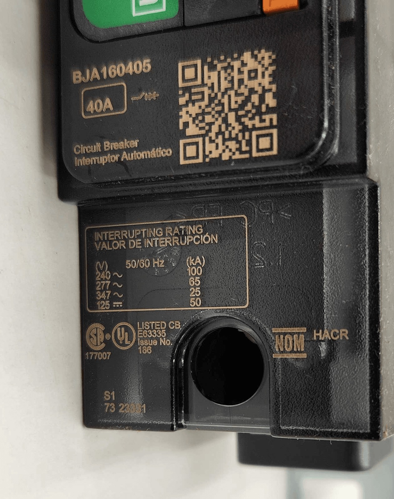 40 Amps, Square D #BJA160405, Circuit Breaker, 1-Pole, 277 Volts, NEW - Image 6