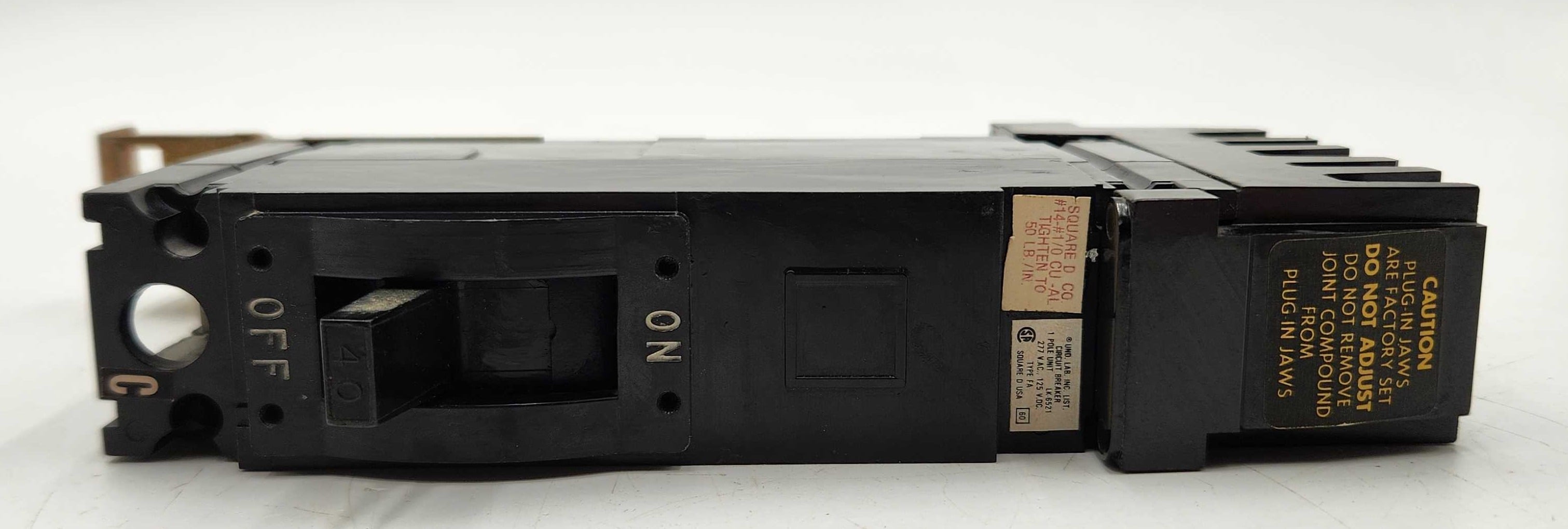 40 Amps, Square D #FA14040C, I-Line Circuit Breaker, 1-Pole, 277 Volts, 18kA - Image 1