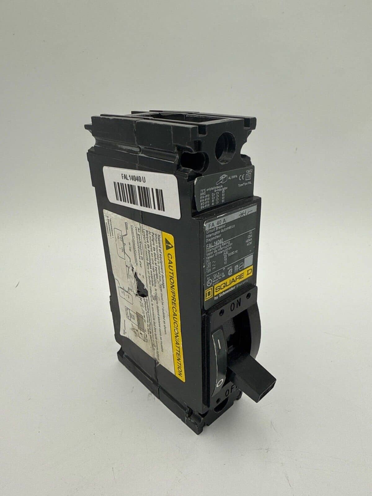 40 Amps, Square D #FAL14040, Circuit Breaker, 1-Pole, 277 Volts - Image 3