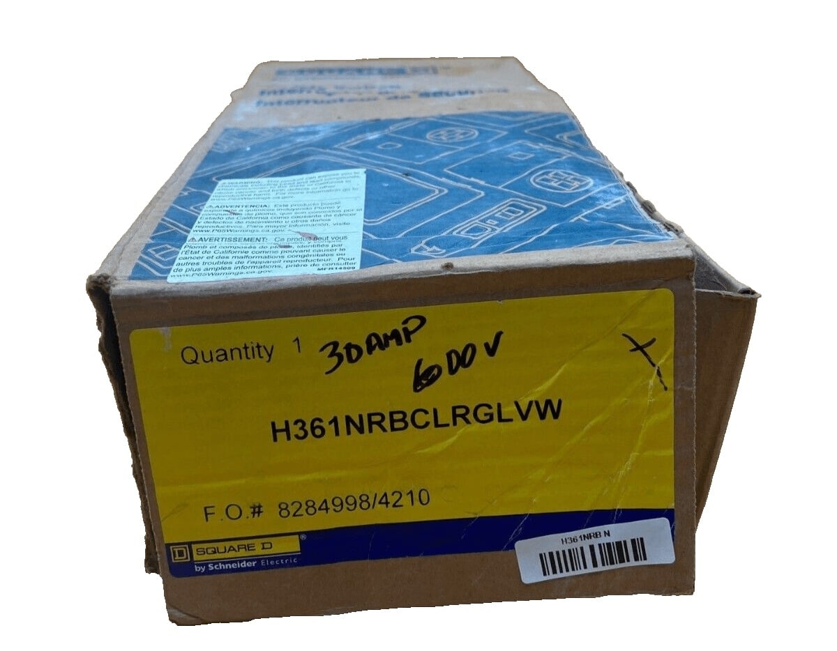 30 Amps, Square D #H361NRBGLSPLOVW, Circuit Breaker, 3-Pole, 600 Volts, NEW - Image 1