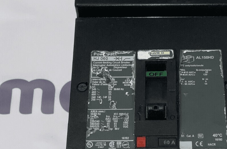 60 Amps, Square D #HJA260601, I-Line Circuit Breaker, 2-Pole, 600 Volts - Image 3