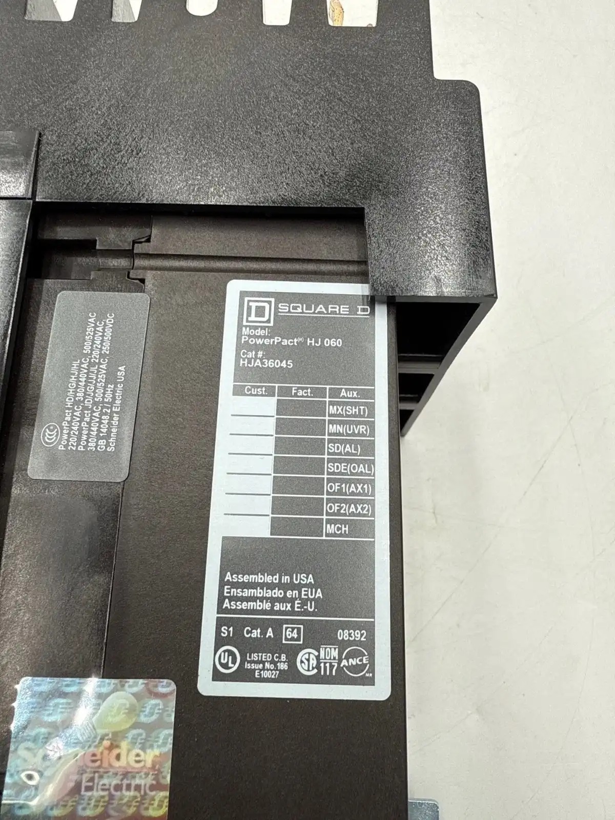 45 Amps, Square D #HJA36045, I-Line Circuit Breaker, 3-Pole, 600 Volts - Image 6