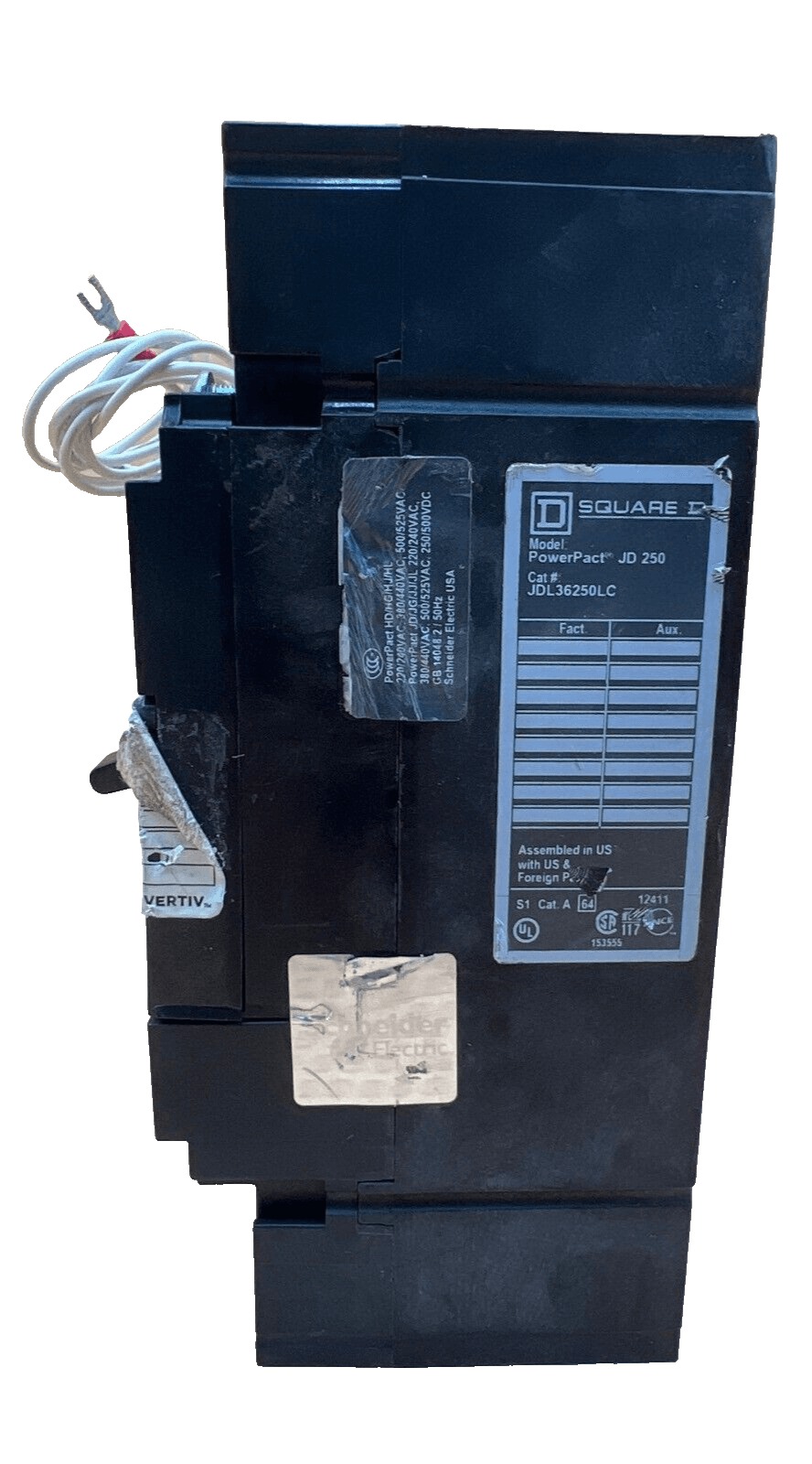 250 Amps, Square D #JDL36250LC, Circuit Breaker, 3-Pole, 600 Volts, Lug to Lug - Image 3