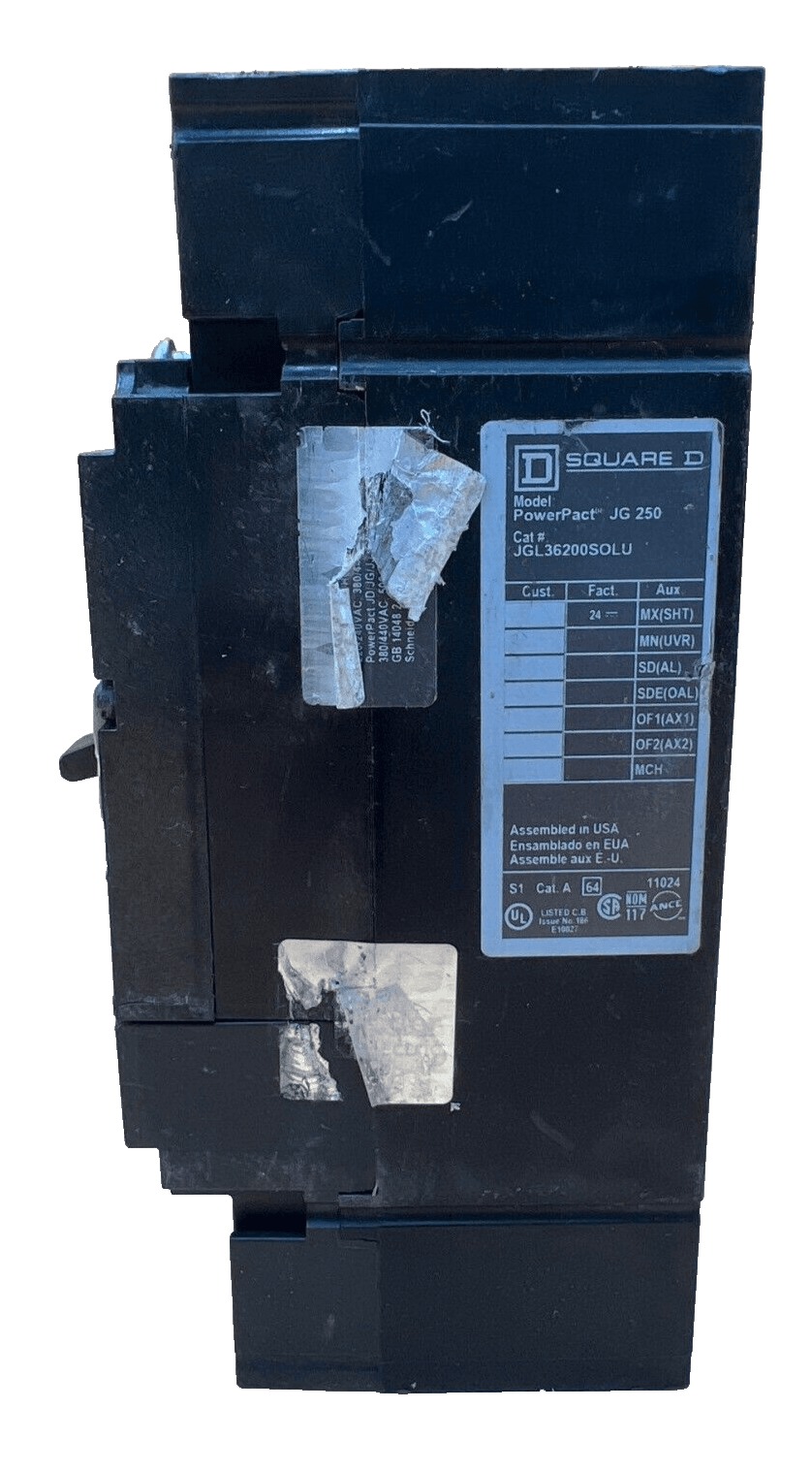 200 Amps, Square D #JGL36200SOLU, Circuit Breaker, 3-Pole, 600 Volts, Lug to Lug - Image 4