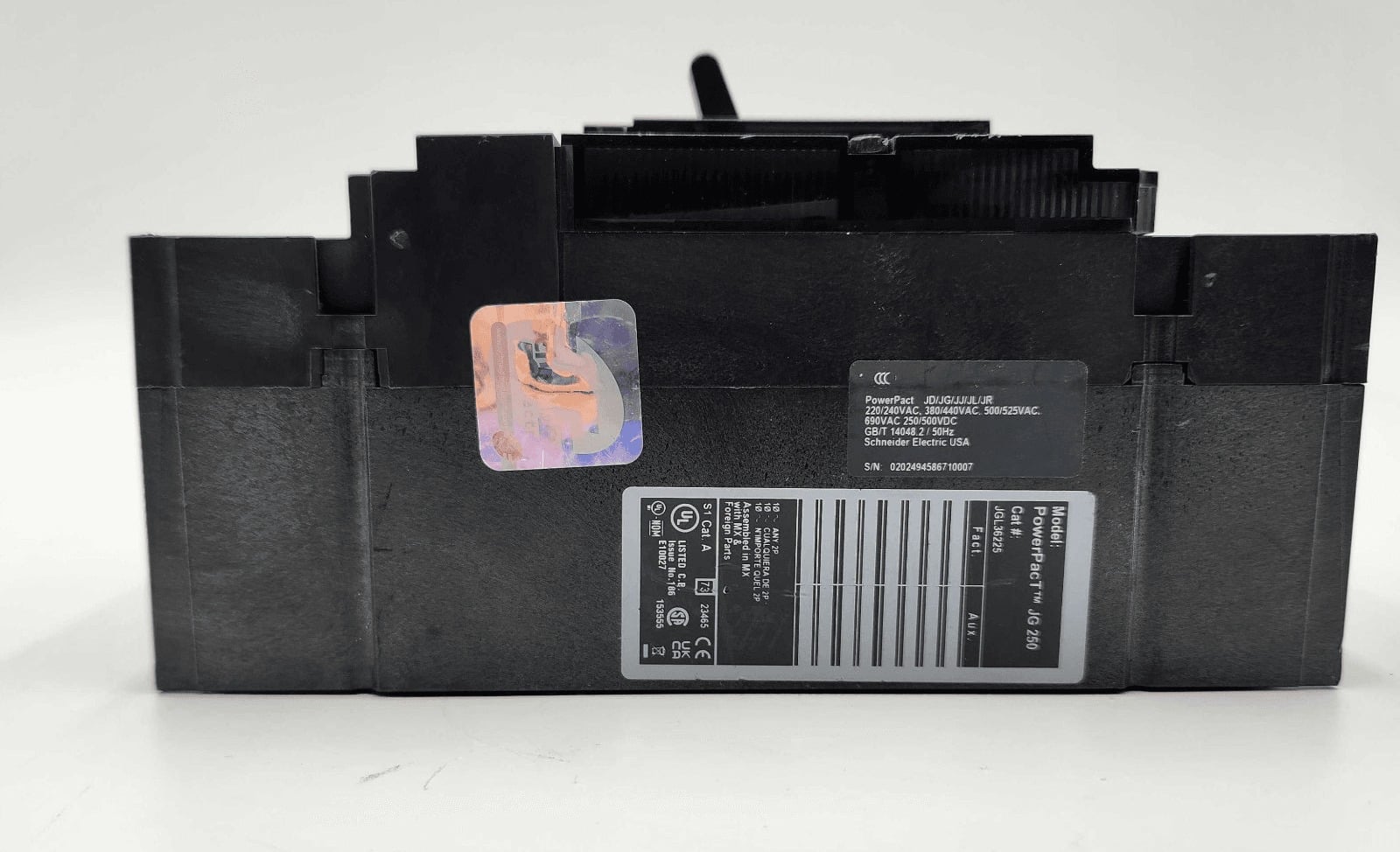 225 Amps, Square D #JGL36225, Circuit Breaker, 3-Pole, 600 Volts - Image 7