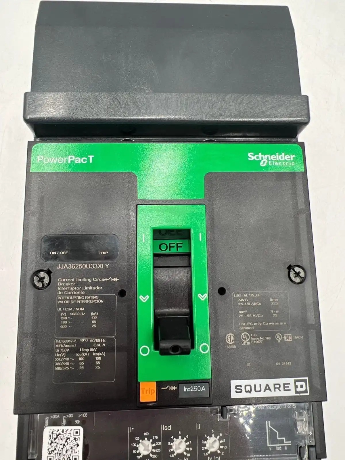 250 Amps, Square D #JJA36250U33X, I-Line Circuit Breaker, 3-Pole, 600 Volts, NEW - Image 2