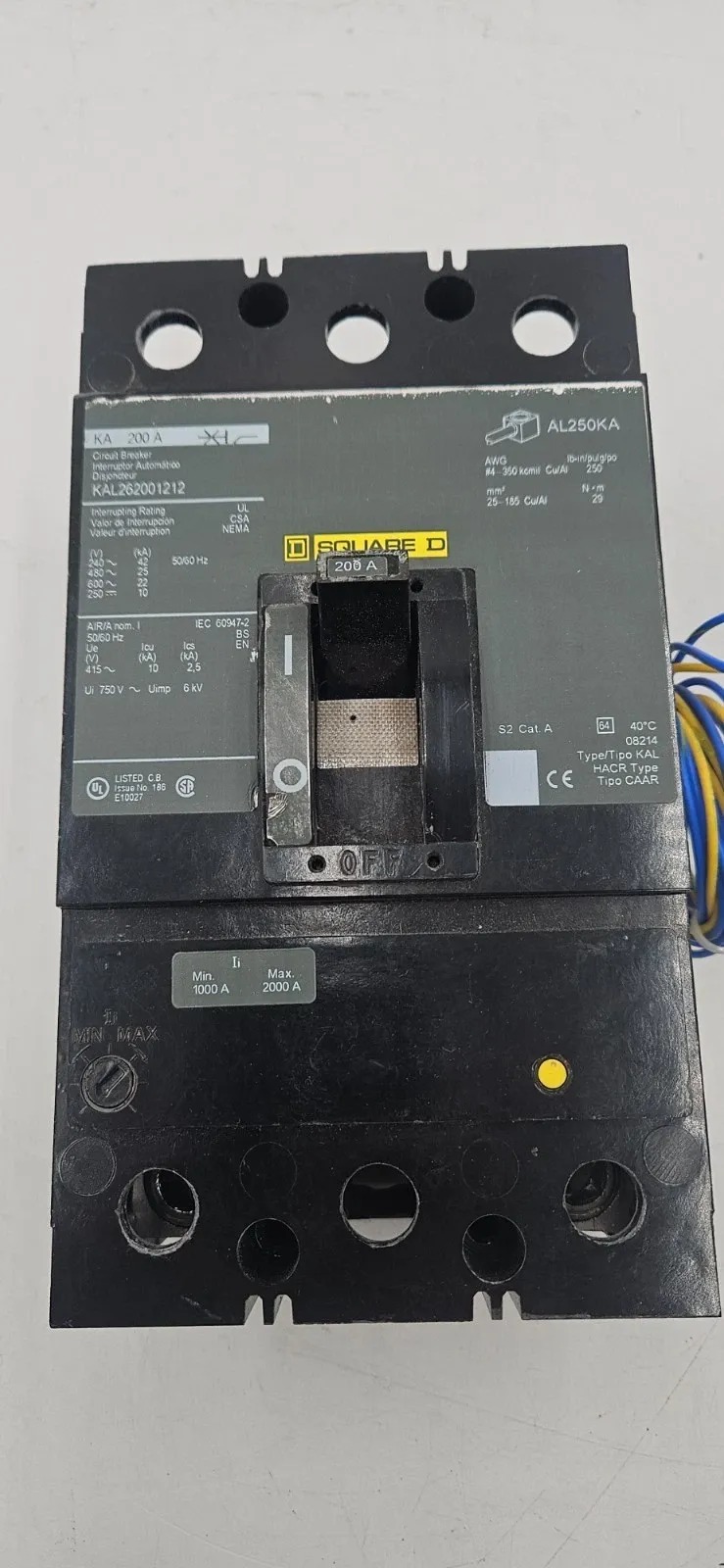 200 Amps, Square D #KAL26200, Circuit Breaker, 2-Pole, 600 Volts - Image 4