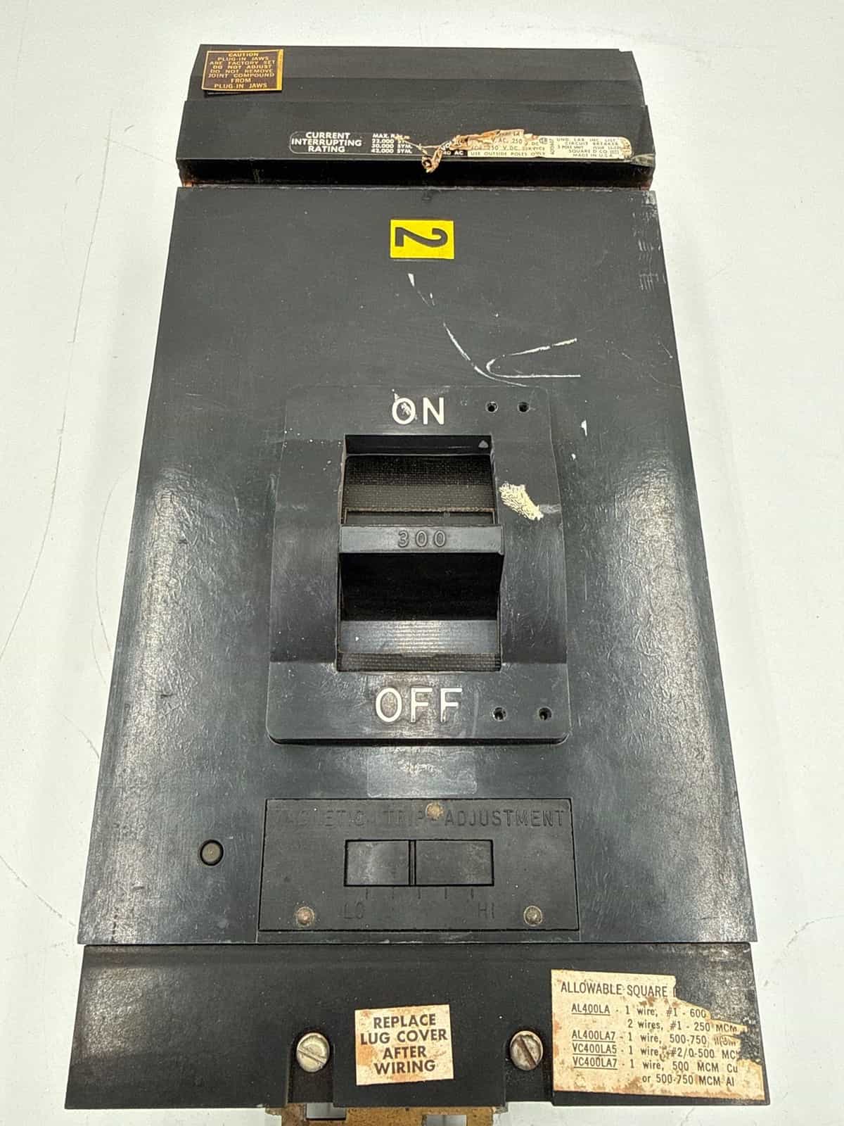 300 Amps, Square D #LA, I-Line Circuit Breaker, 3-Pole, 600 Volts - Image 3