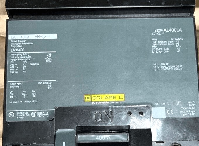 400 Amps, Square D #LA36400, I-Line Circuit Breaker, 3-Pole, 600 Volts, NEW - Image 4