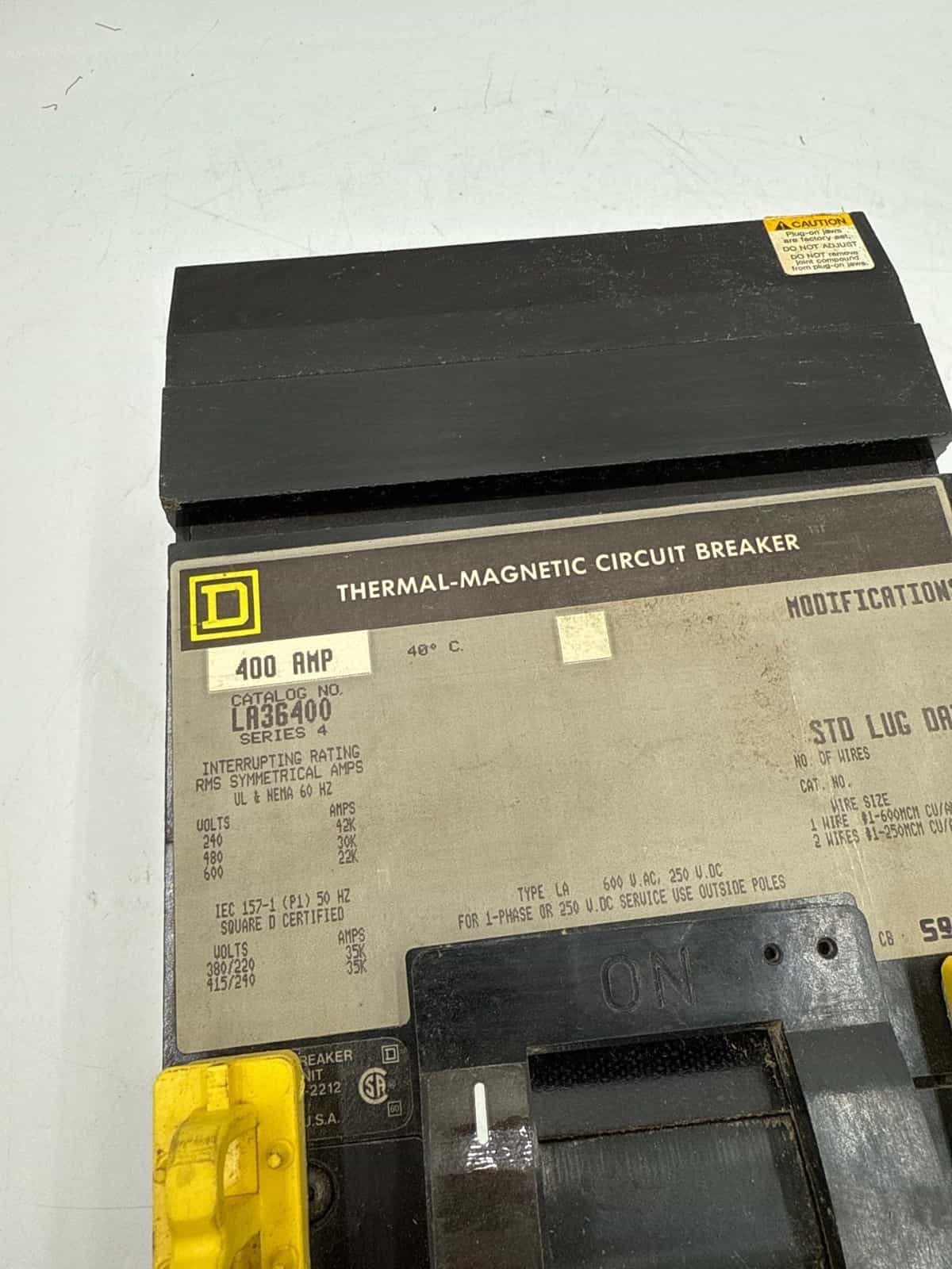 400 Amps, Square D #LA36400-Gray, I-Line Circuit Breaker, 3-Pole, 600 Volts - Image 2