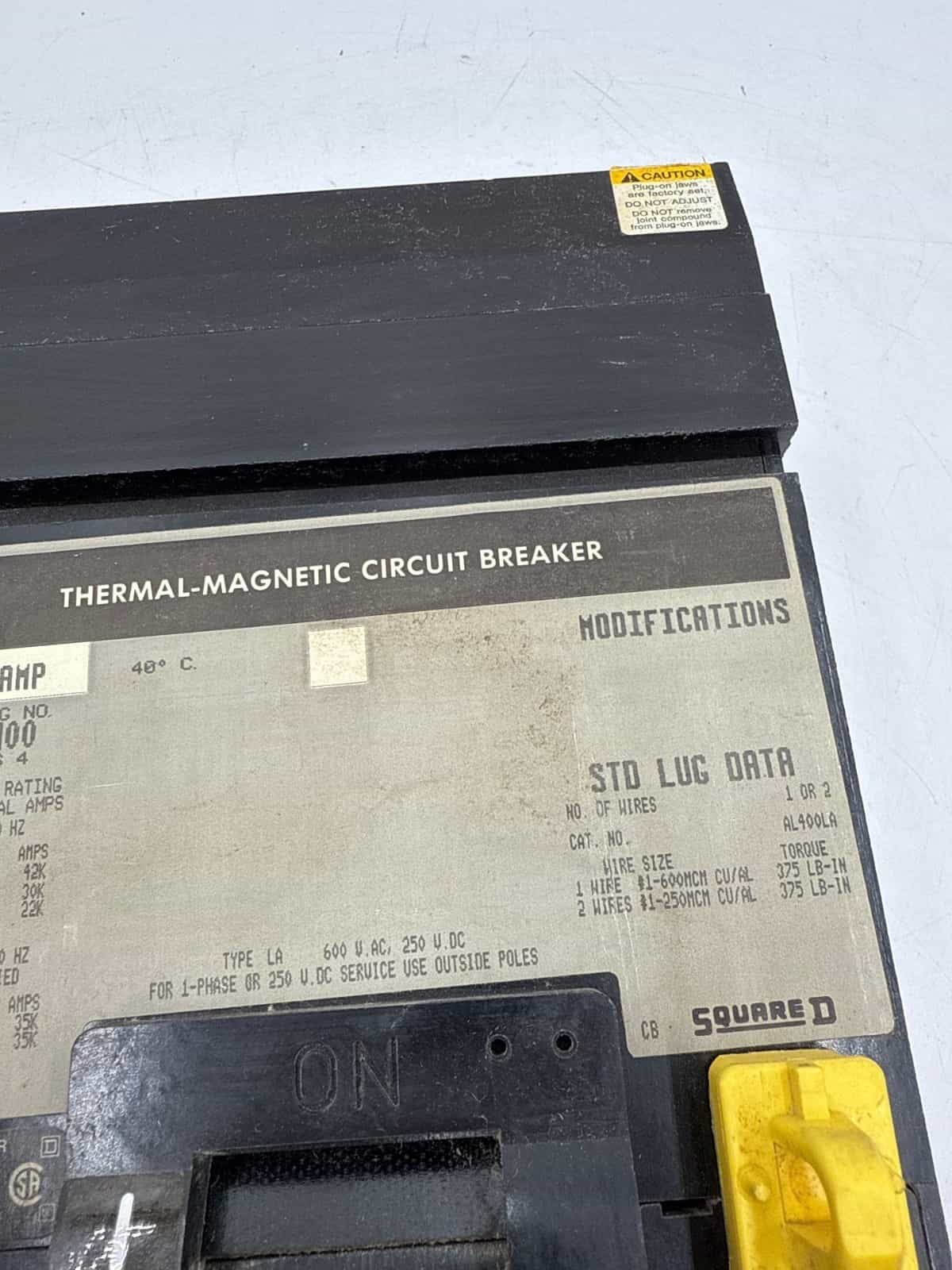 400 Amps, Square D #LA36400-Gray, I-Line Circuit Breaker, 3-Pole, 600 Volts - Image 3