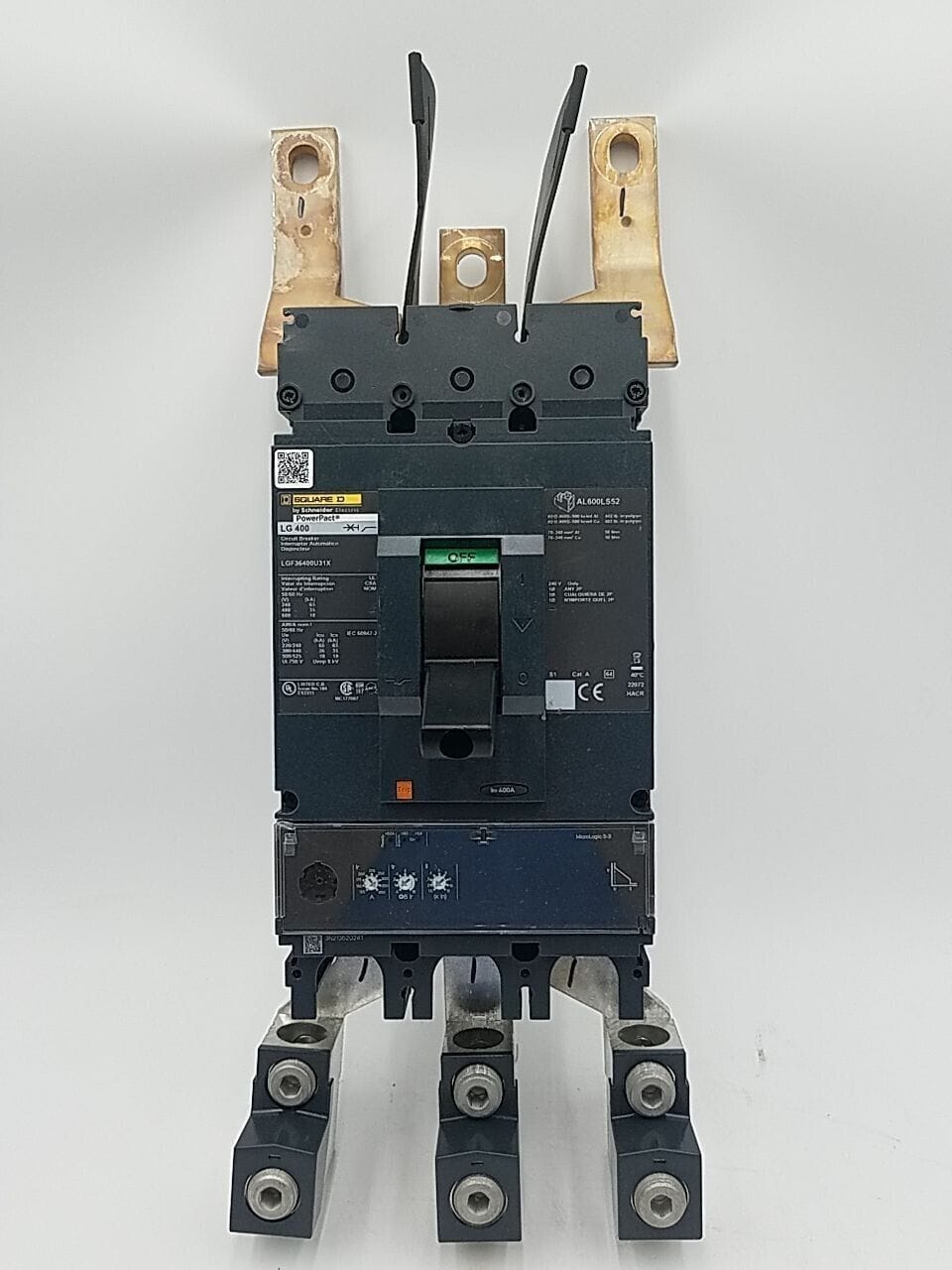 400 Amps, Square D #LGF36400U31X, Circuit Breaker, 3-Pole, 600 Volts, Bolt-On, NEW - Image 1
