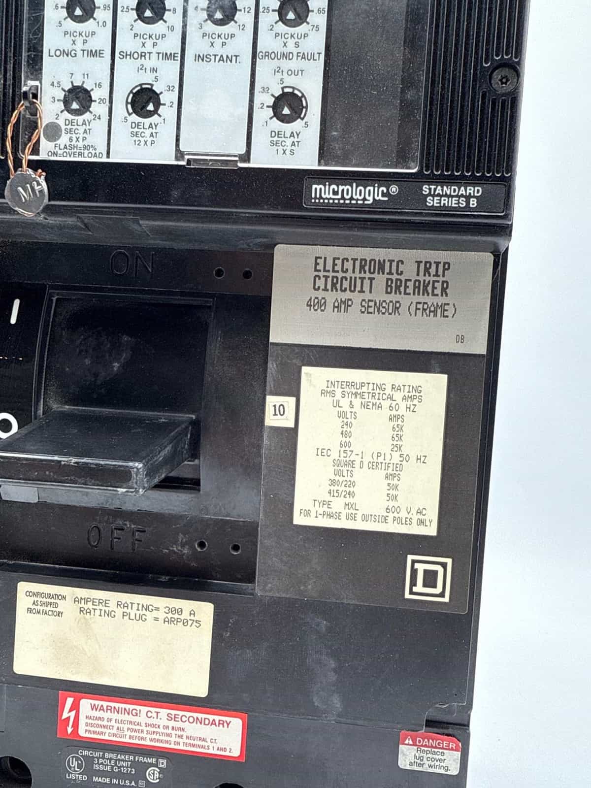 300 Amps, Square D Micrologic, Circuit Breaker, 3-Pole, 600 Volts, LSIG - Image 3
