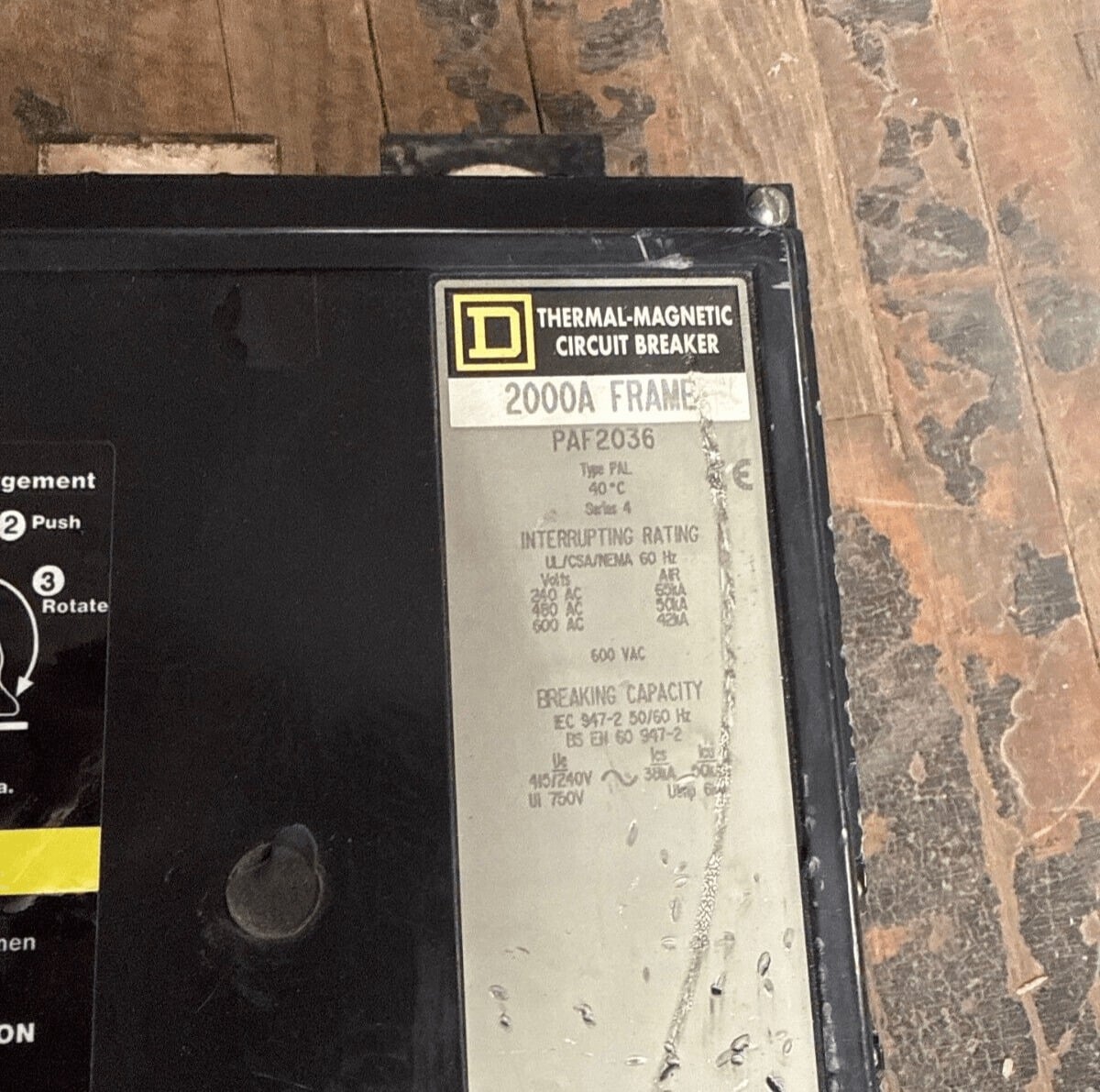 2000 Amps, Square D #PAF2036, Circuit Breaker, 3-Pole, 600 Volts - Image 2