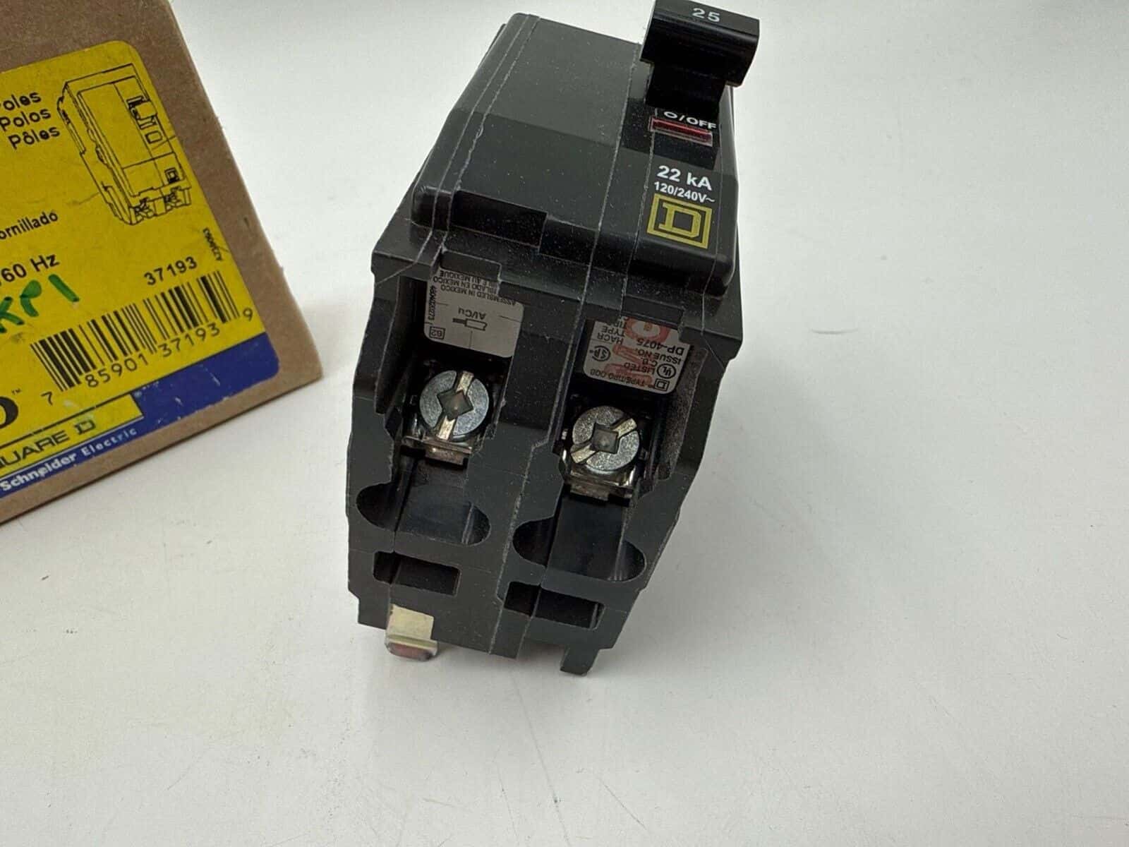 25 Amps, Square D #QOB225VH, Circuit Breaker, 2-Pole, 240 Volts, 22kA, Bolt-On, NEW - Image 3