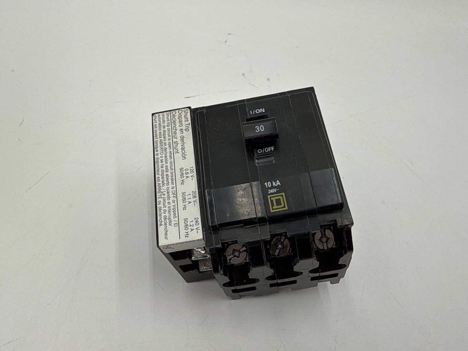 30 Amps, Square D #QOB3301021, Circuit Breaker, 3-Pole, 240 Volts, Shunt Trip, NEW - Image 3