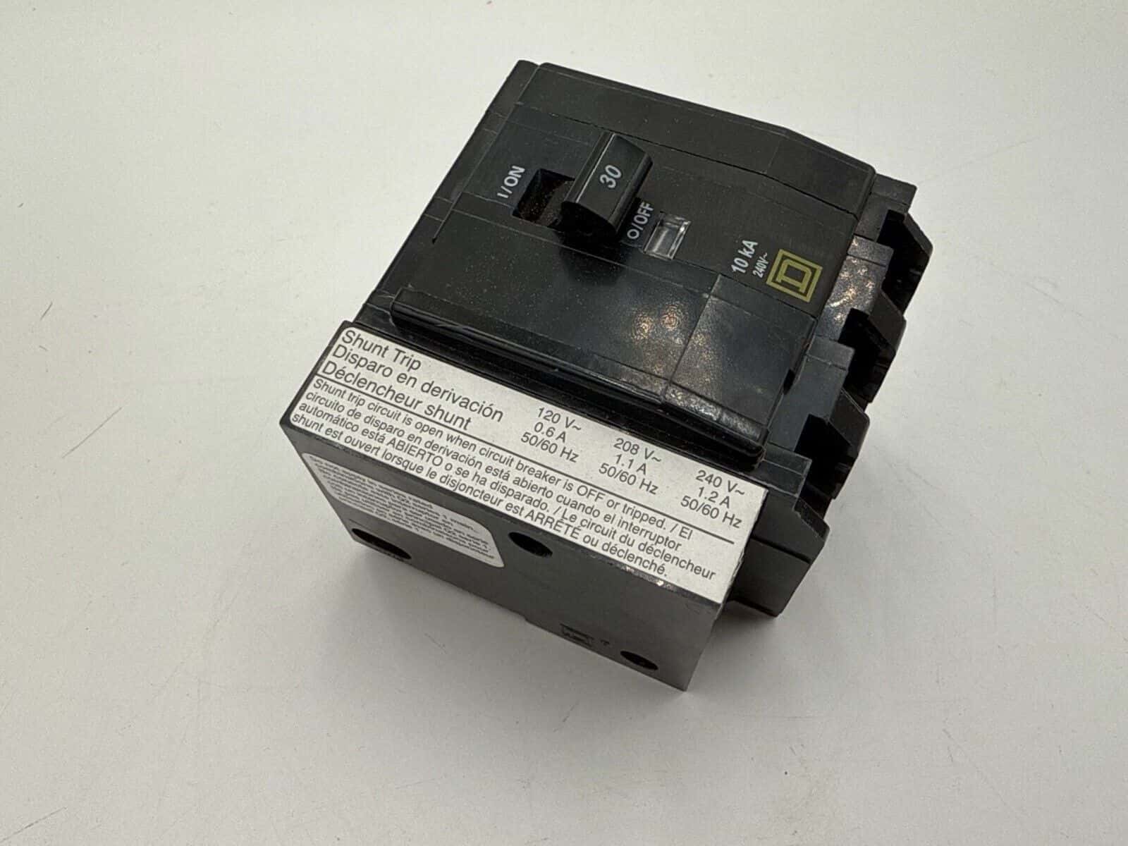 30 Amps, Square D #QOB3301021, Circuit Breaker, 3-Pole, 240 Volts, Shunt Trip, NEW - Image 4