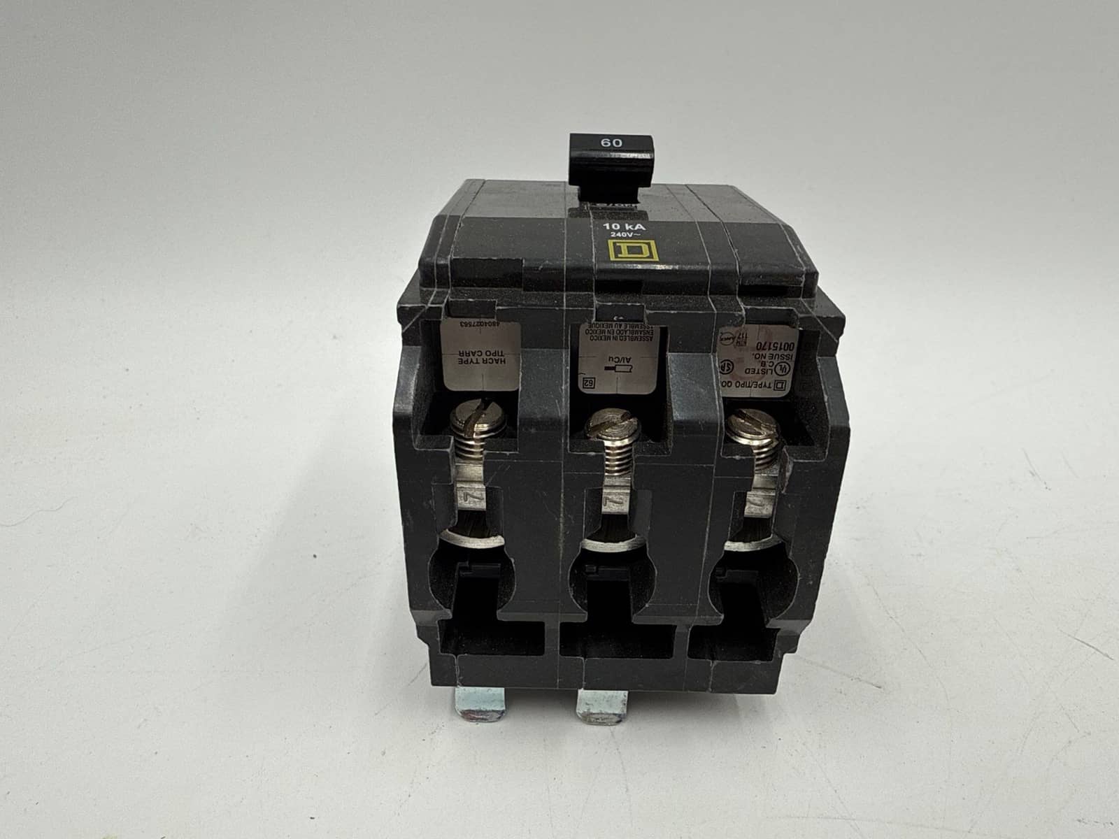 60 Amps, Square D #QOB360, Circuit Breaker, 3-Pole, 240 Volts, Bolt-On - Image 3