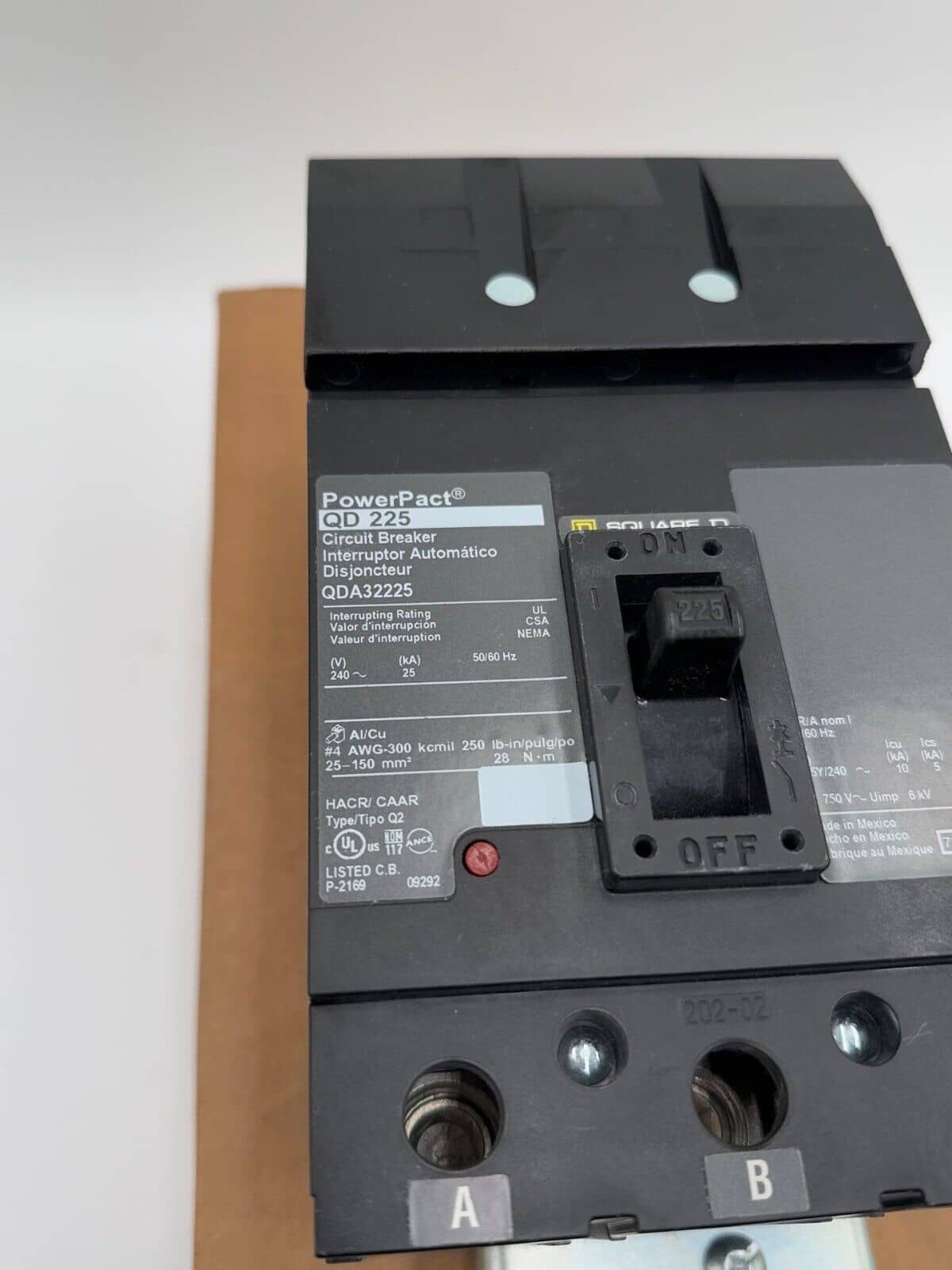 225 Amps, Square D #QDA32225, I-Line Circuit Breaker, 3-Pole, 240 Volts, NEW - Image 2