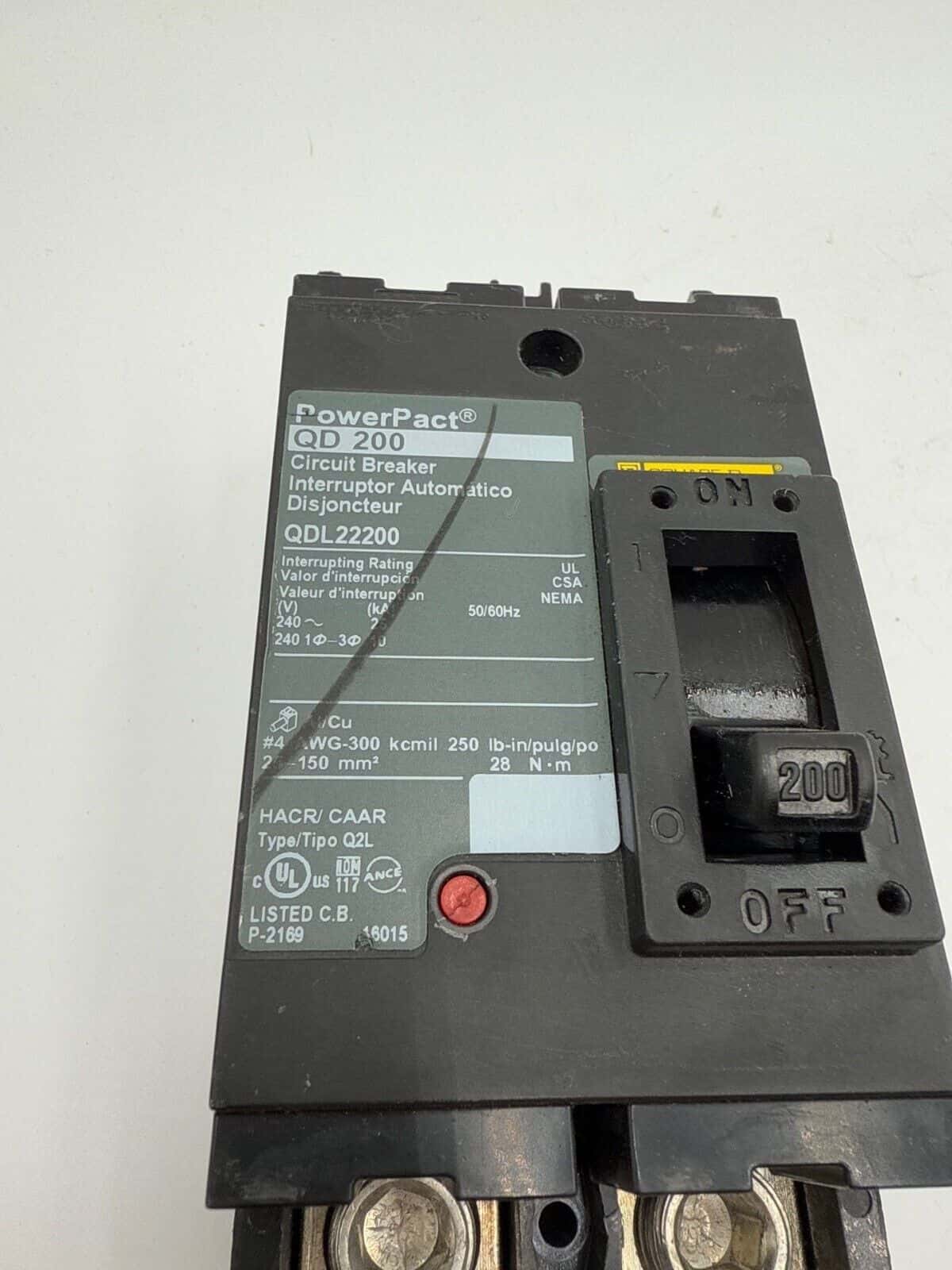 200 Amps, Square D #QDL22200, Circuit Breaker, 2-Pole, 240 Volts - Image 4