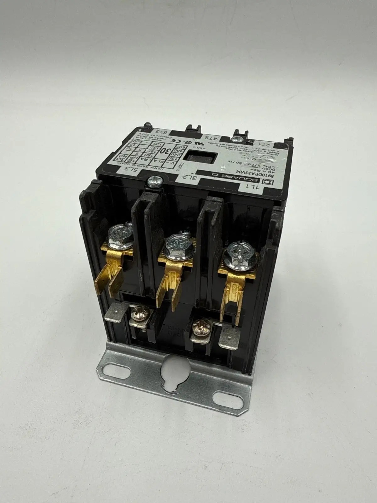 40 Amp. Square D #8910DPA33V04, Definite Purpose Contactor, 3-Pole, 600 Volts, 277 Volts Coil, 3PH, 20 HP - Image 7