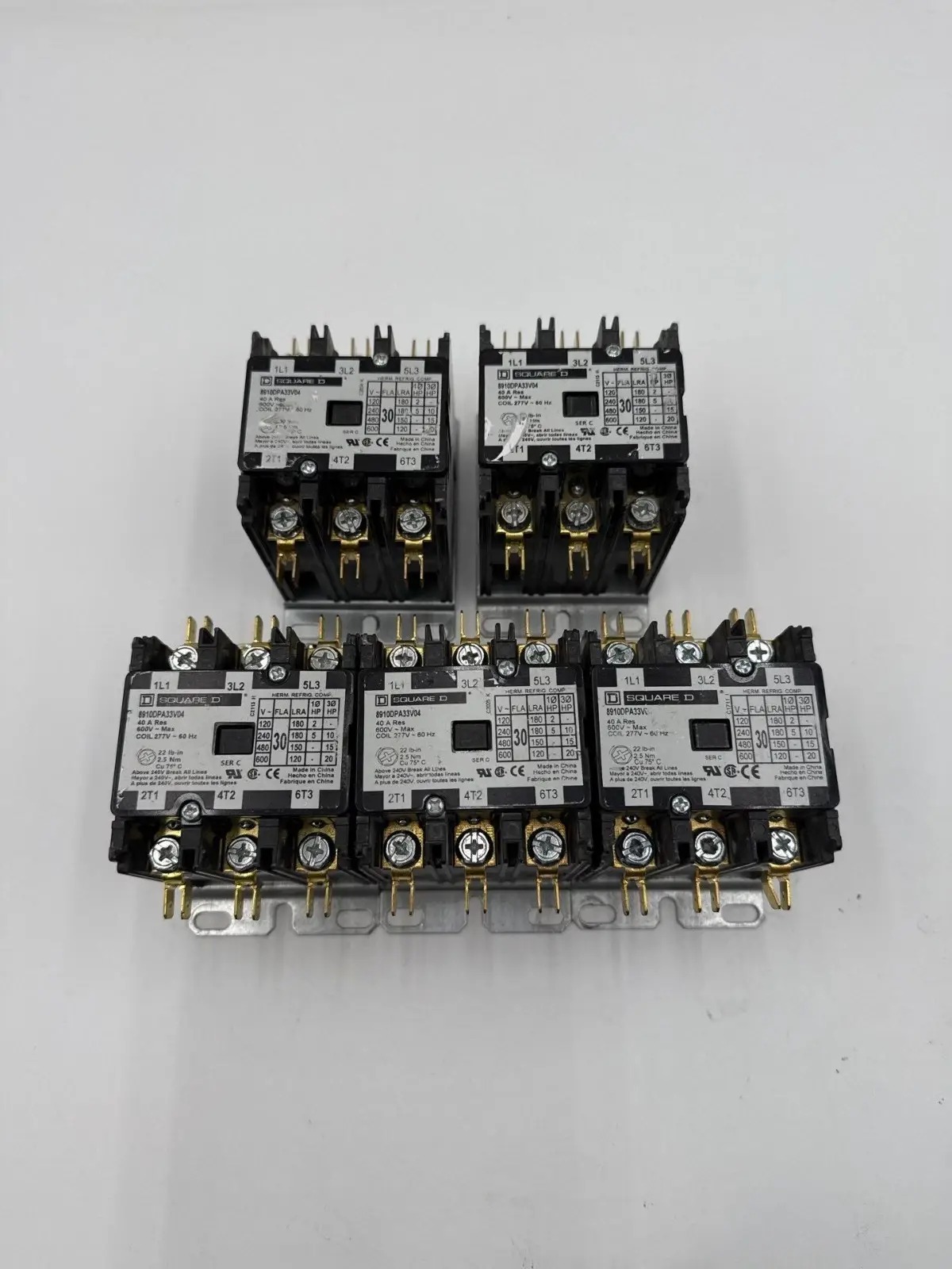 40 Amp. Square D #8910DPA33V04, Definite Purpose Contactor, 3-Pole, 600 Volts, 277 Volts Coil, 3PH, 20 HP - Image 10