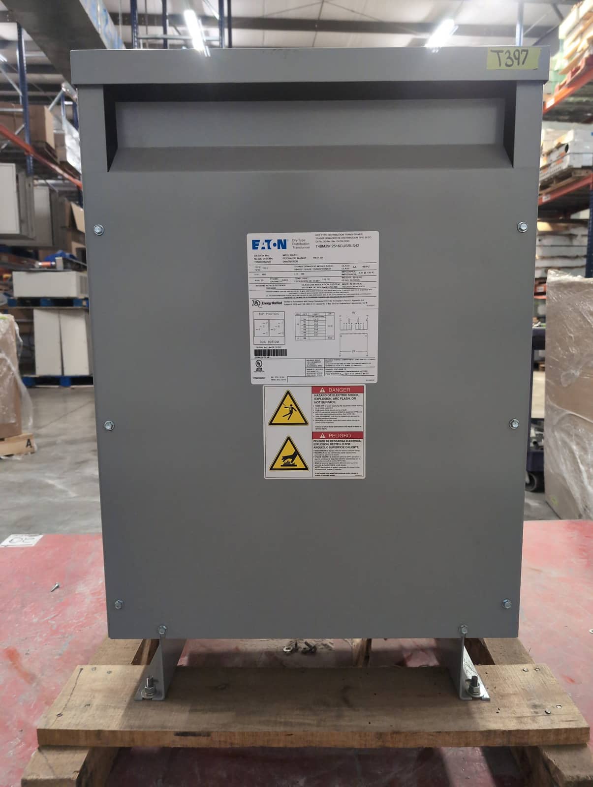 25 KVA 480 Primary, 208 Secondary, Eaton #T48M29F2516CUSRLS42, Dry Type Transformer, 3 Phase, Indoor, NEW - Image 7