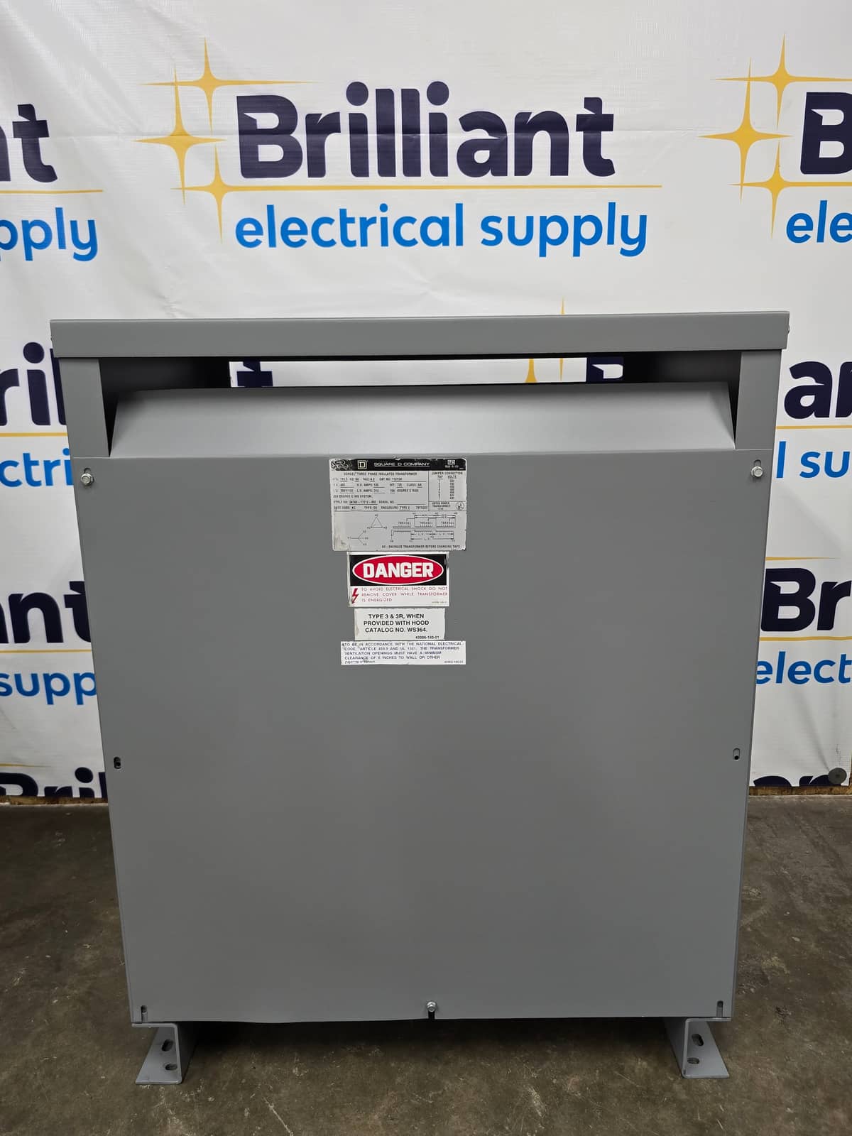 112.5 KVA 480 Primary, 208/120 Secondary, Square D #112T3H, Dry Type Transformer, 3 Phase, NEMA 2 - Image 1