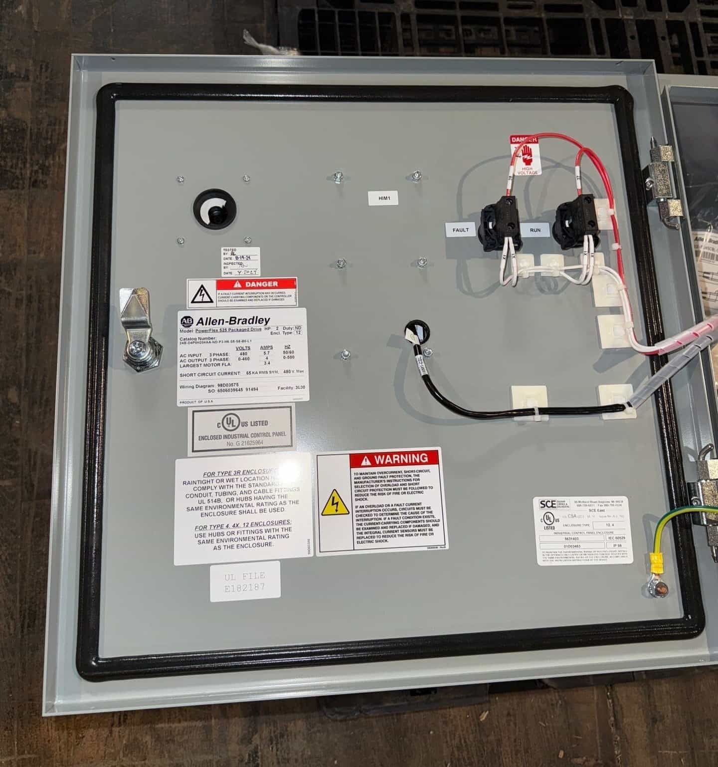 2 HP Allen-Bradley #2 4b-d4p0h204aa-nd-p, powerflex 525 packaged variable fre, 3PH, 480 Volts, VFD, NEW - Image 8