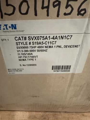 75 HP Cutler-Hammer #SVX075A1-4A1N1C7, Style # S19A5-C11C7 SVX9000, 480 Volts, NEMA 1 Pnl, DEVICENET - Image 2