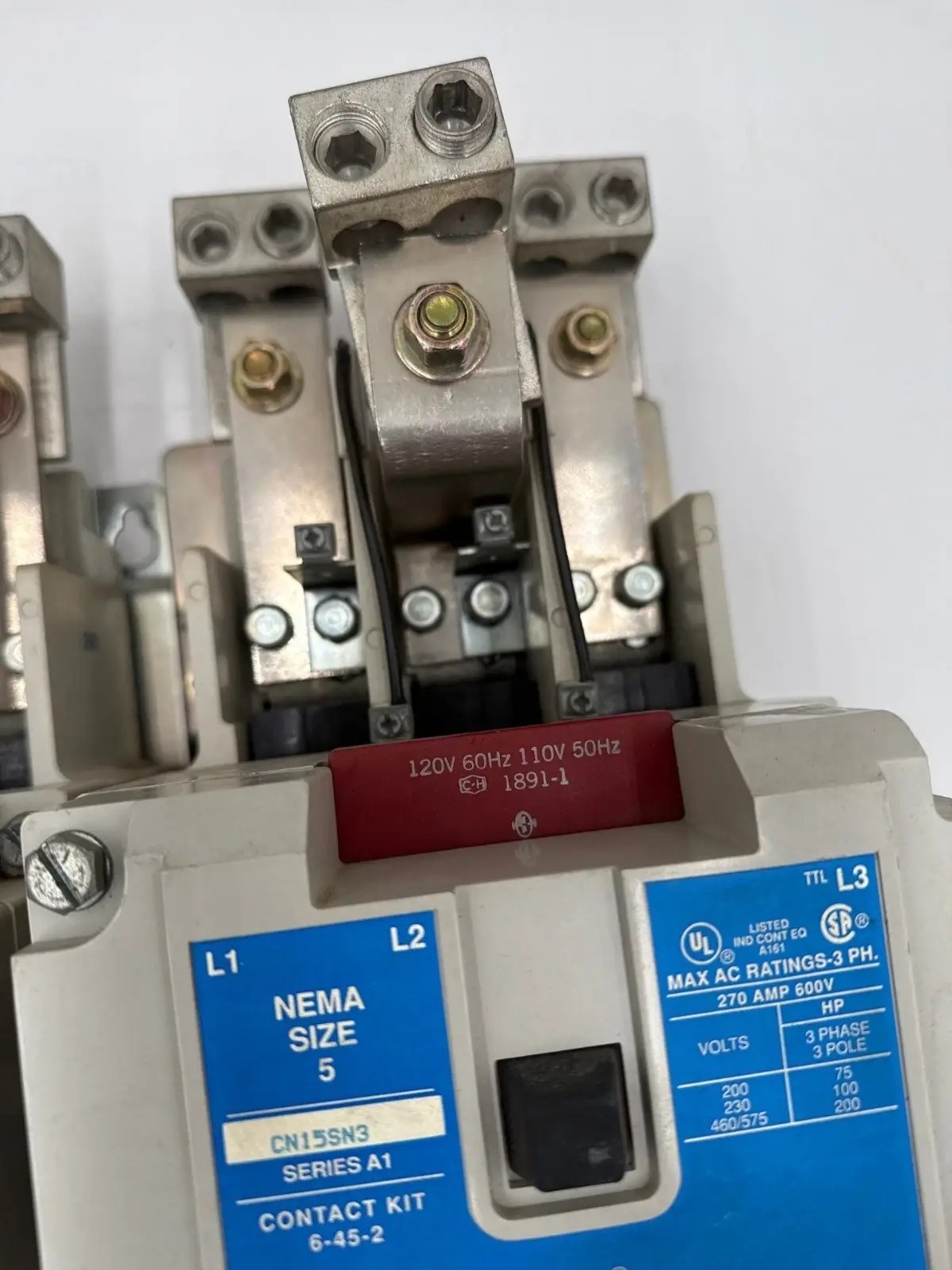 270 Amp, Cutler-Hammer #AN16SN0, NEMA Size 5 Reversing Starter CN15SN3, 3-Pole, 200 HP, 110/120 Volts Coil - Image 9