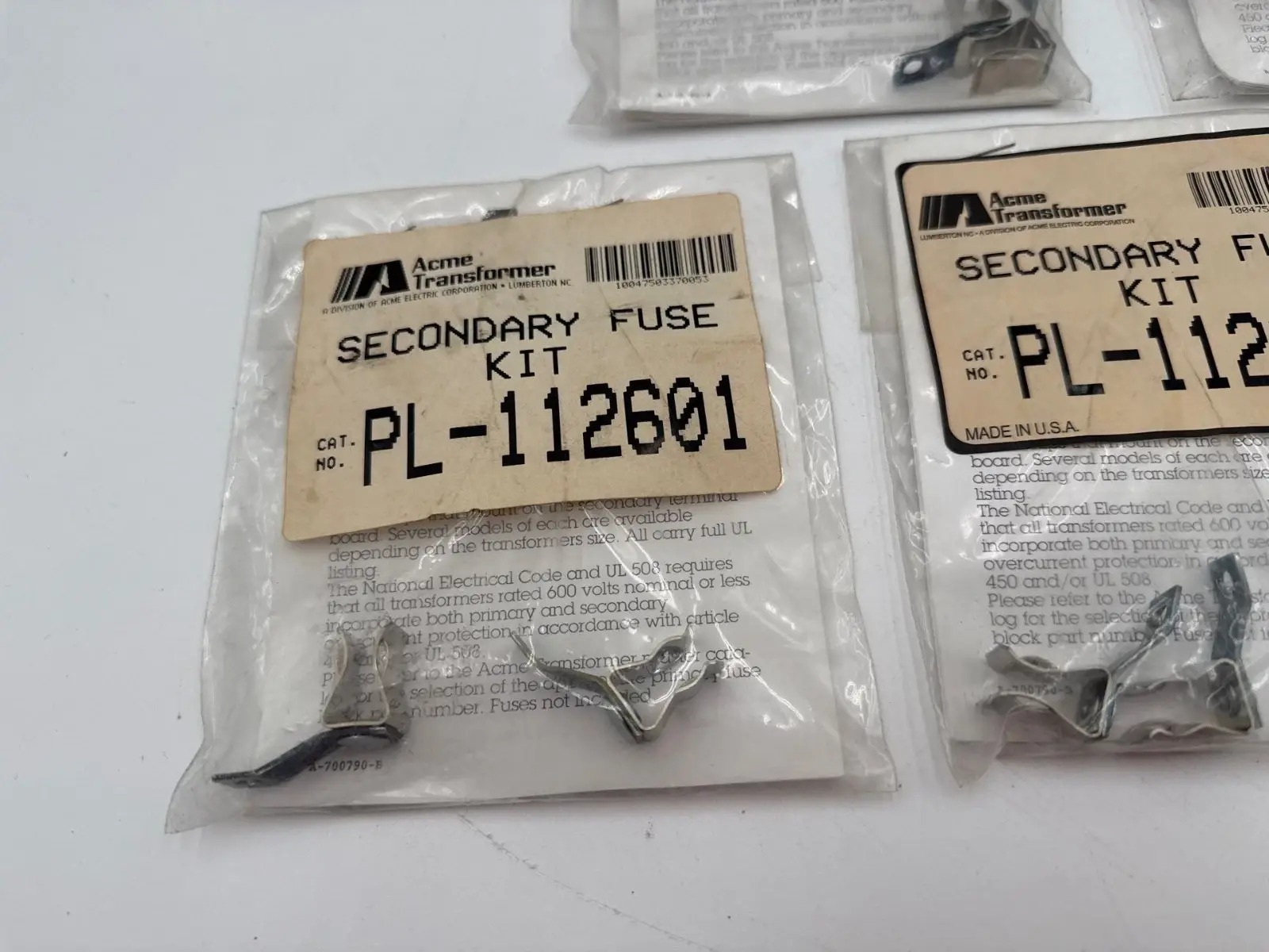 Acme #PL-112601, Transformer Secondary Fuse Kit For 13/32" x 1-1/2", NEW, LOT of 5 - Image 2