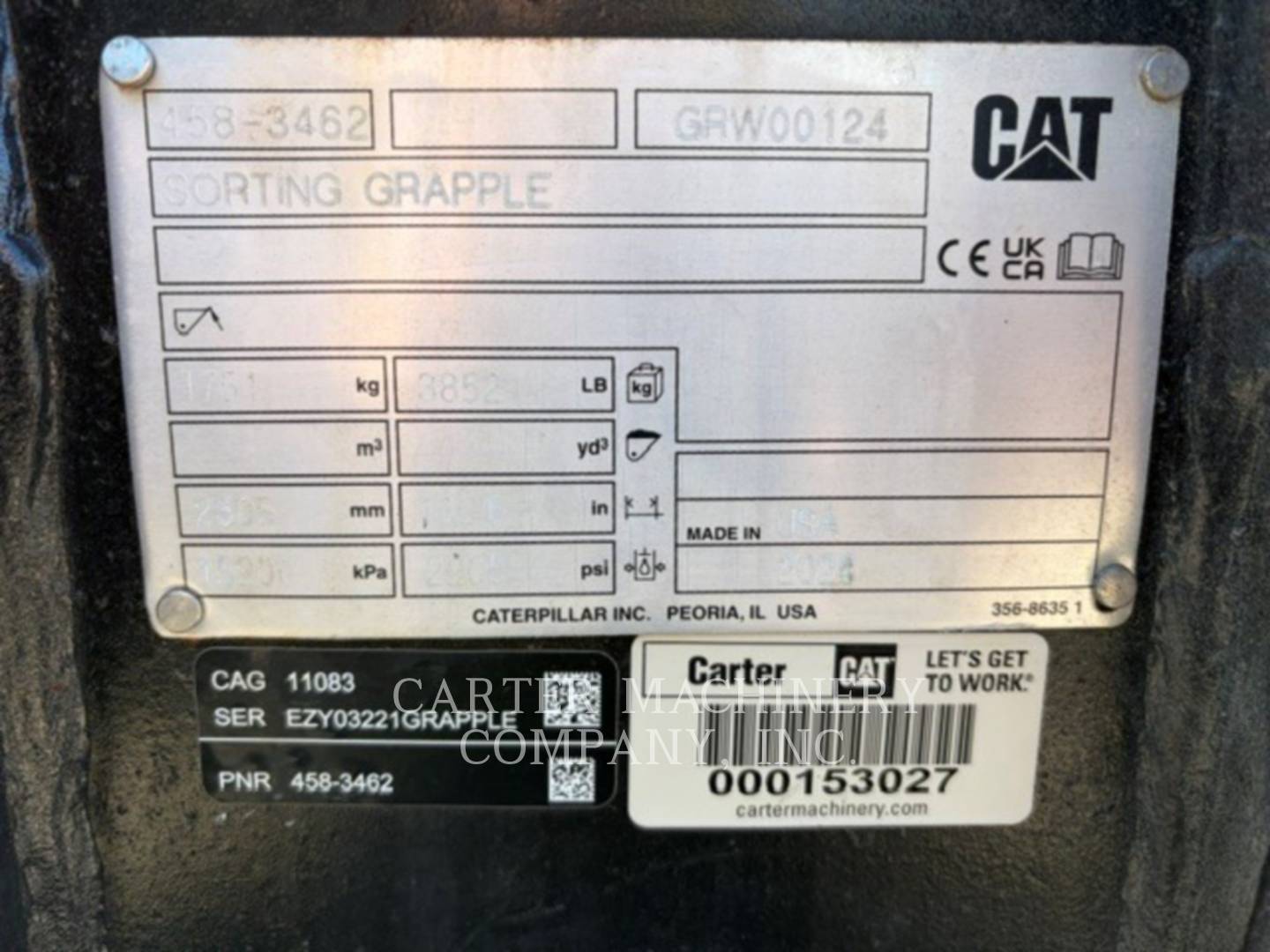 Caterpillar GRAPFRK938, S/N: GRW00124, - Image 2