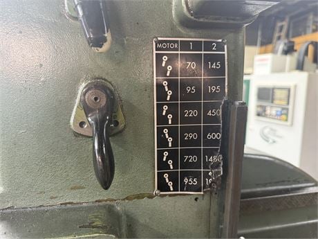 3.3'-7.8" Arboga, radial drill, #4MT, 6.69" spindle travel, 1900 RPM, 4 automatic feeds, 1.18" tapping, vise - Image 8