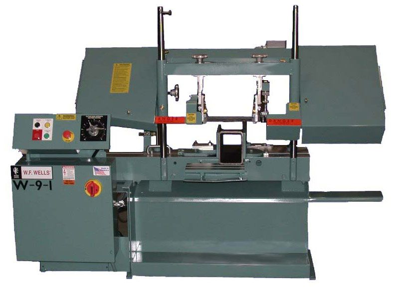 9" x 17" W.F. Wells #W-9-1, vari-hydraulic, 70-380 SFPM, horizontal bandsaw, 3 HP, Coolant, New - Image 1