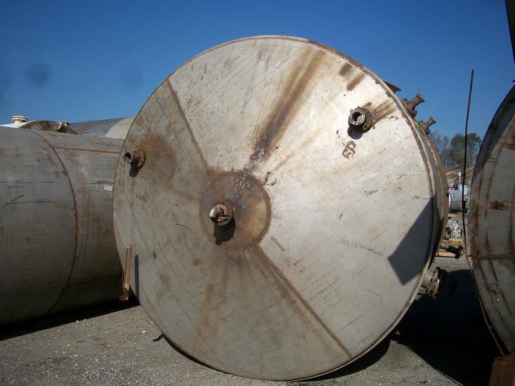 5500 gallon Stainless Steel Vertical Storage Tank, 9' 10" diameter x 10' straight side, cone top, flat - Image 1