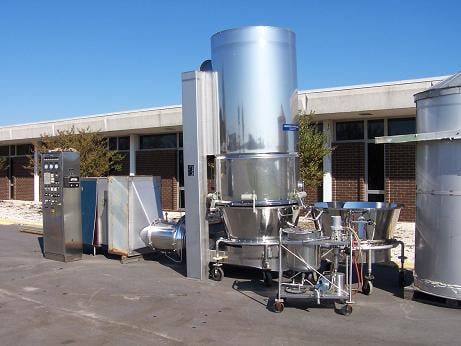Aeromatic #S-6, 200 kg, 316 Stainless Steel Fluid Bed Spray Granulator, (2) product containers, steam heater - Image 3