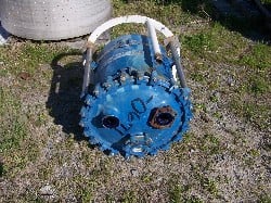 30 gallon Glass Lined Tank, 20" diameter x 20.5" deep, clamp top, 2" bottom drain, on legs - Image 1