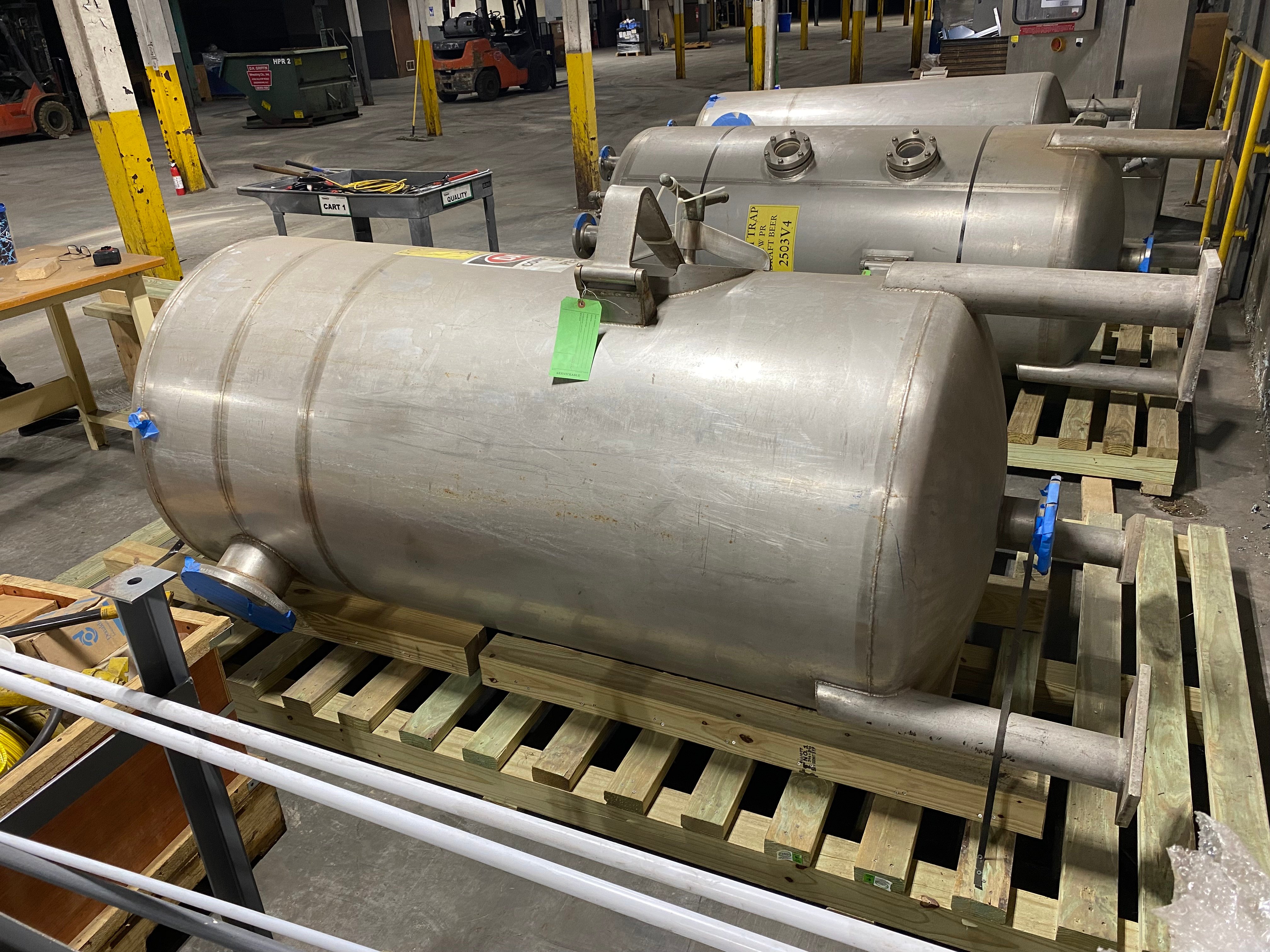300 gallon Stainless Steel Vertical Tank, 36" diameter x 68" straight side, dished heads, 13" x 18" - Image 5
