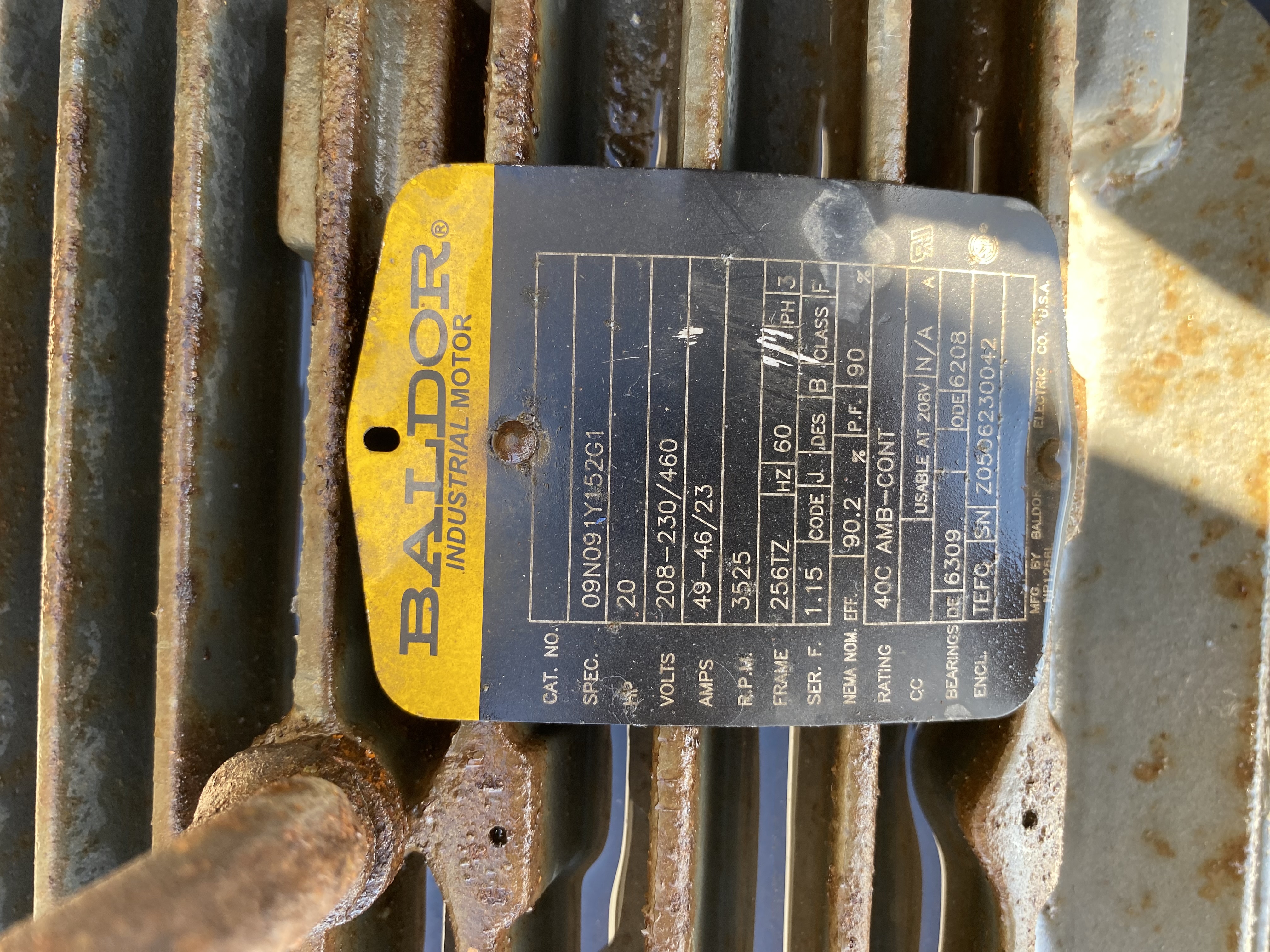 650 cfm, Spencer #24105B1, Blower, w/inlet filter, 20 HP Baldor, 3525 RPM, 208-230/460 V. (4 available) - Image 6